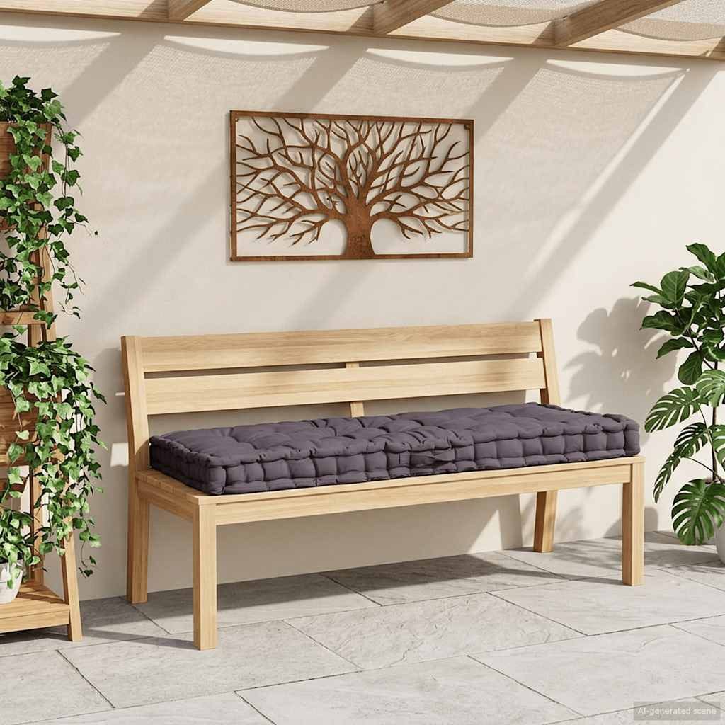 vidaXL Sitzauflage Palettenkissen Baumwolle 120×80×10 cm Anthrazit, (1 St)