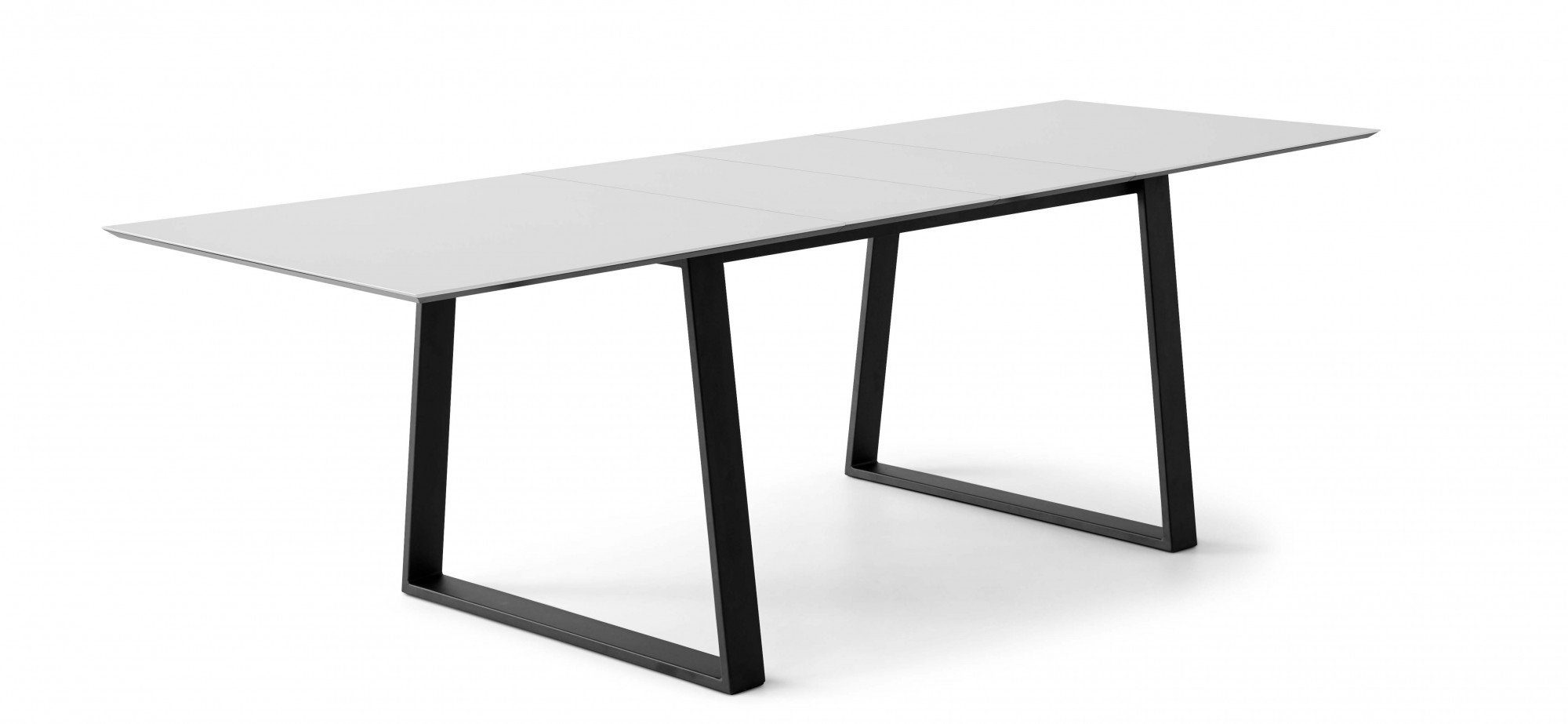 Hammel Furniture Esstisch Meza MDF, Tischplatte rechteckige Hammel, by Weiß Metallgestell, Trapez 2 Einlegeplatten