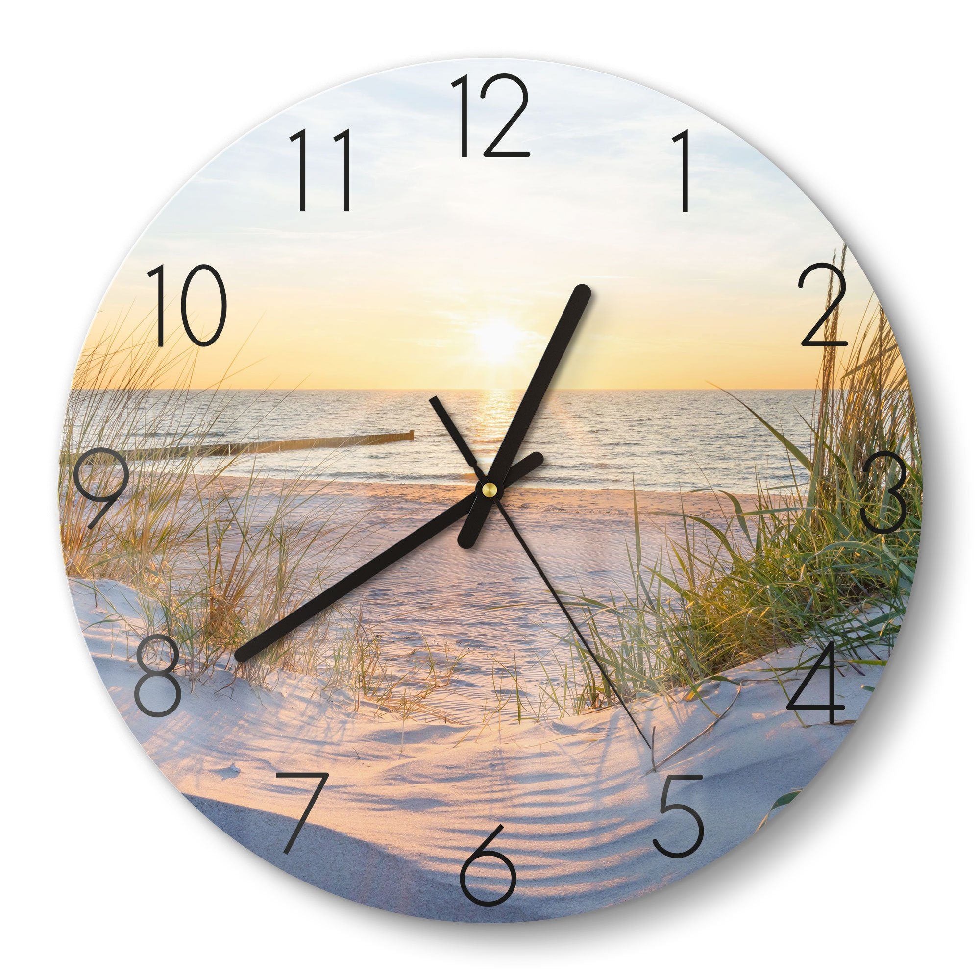 DEQORI Wanduhr 'Abendsonne an der Ostsee' günstig online kaufen