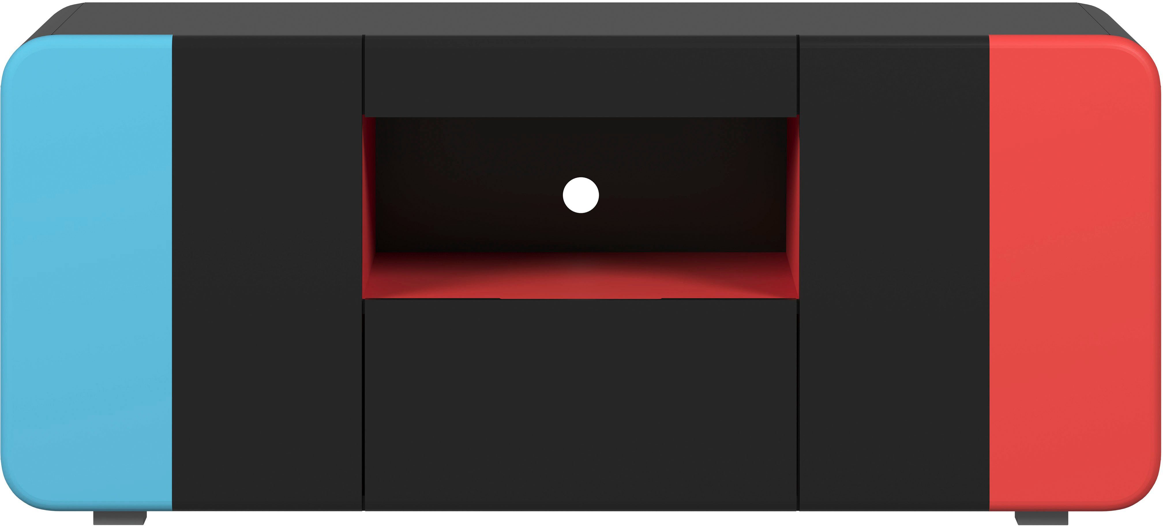 INOSIGN Lowboard NextLevel speziell geeignet für Spielekonsolen, Gaming-Lowboard wahlweise mit Beleuchtung - (B/T/H) 115/42/49 cm