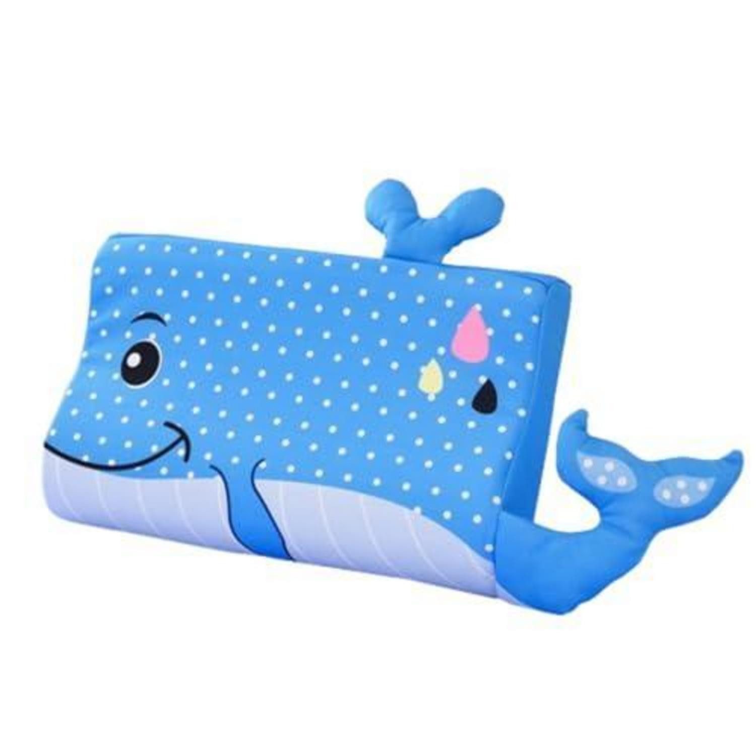 LuxusKollektion Babykissen Kinderkissen Ergonomisch Atmungsaktiv Bezug Kawaii Blauwal 45*27 cm