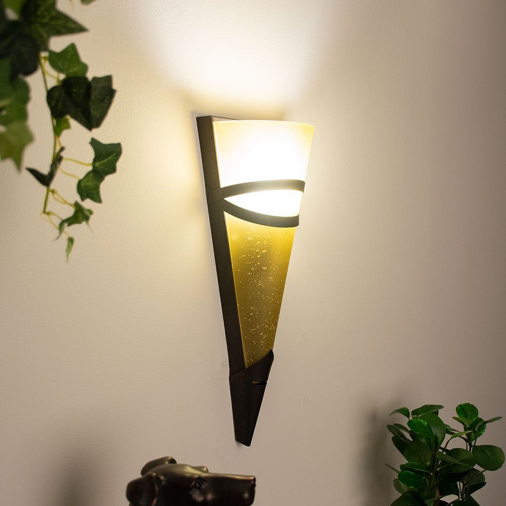 etc-shop LED Set Lampe Wandleuchte, Zimmer 2er Rost Strahler Design inklusive, Wand Antik Warmweiß, Leuchtmittel Ess