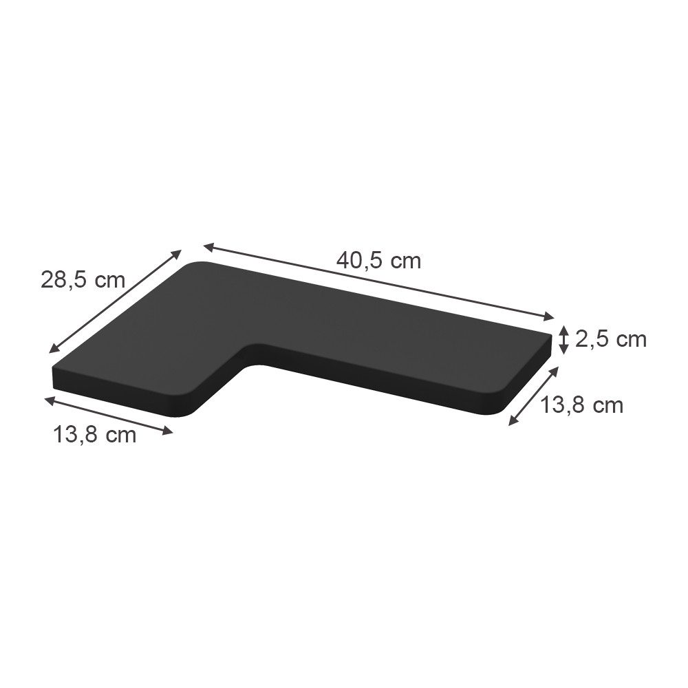Vicco Eckregal Curva, Schwarz, 40.5 x 2.5 cm 3er Set günstig online kaufen