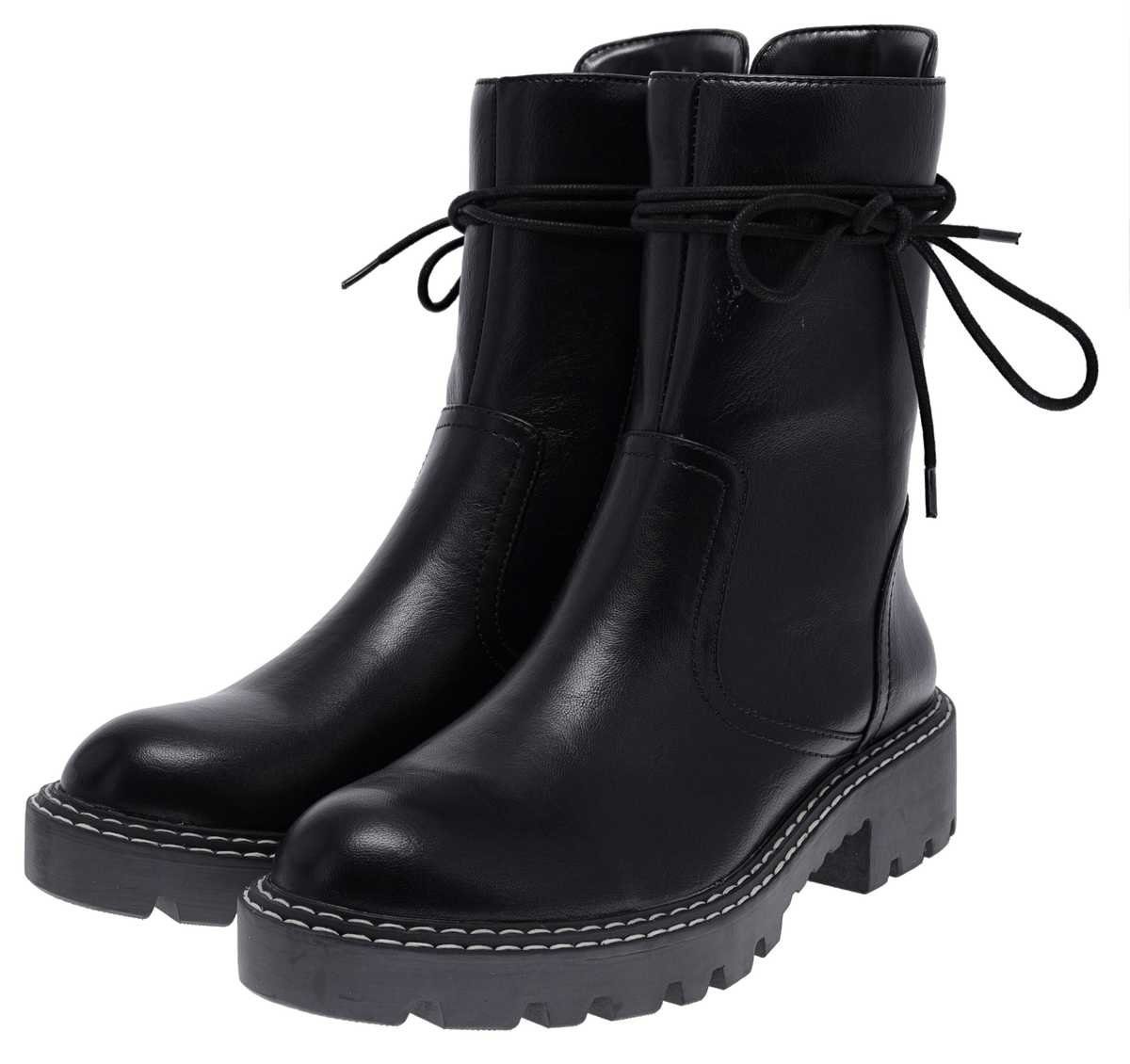 Buffalo STASH Schwarz Schnürstiefel Veganer Damenstiefel