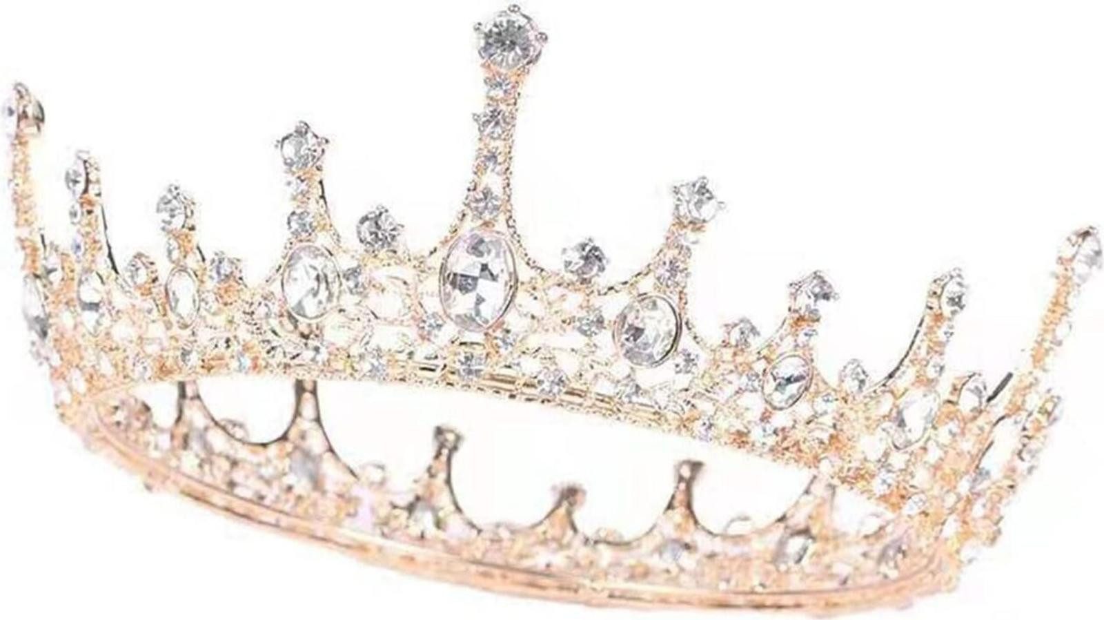 FELIXLEO Kostüm Strass Krone Kronen für Frauen Queen Tiara Barock Hochzeit Krone