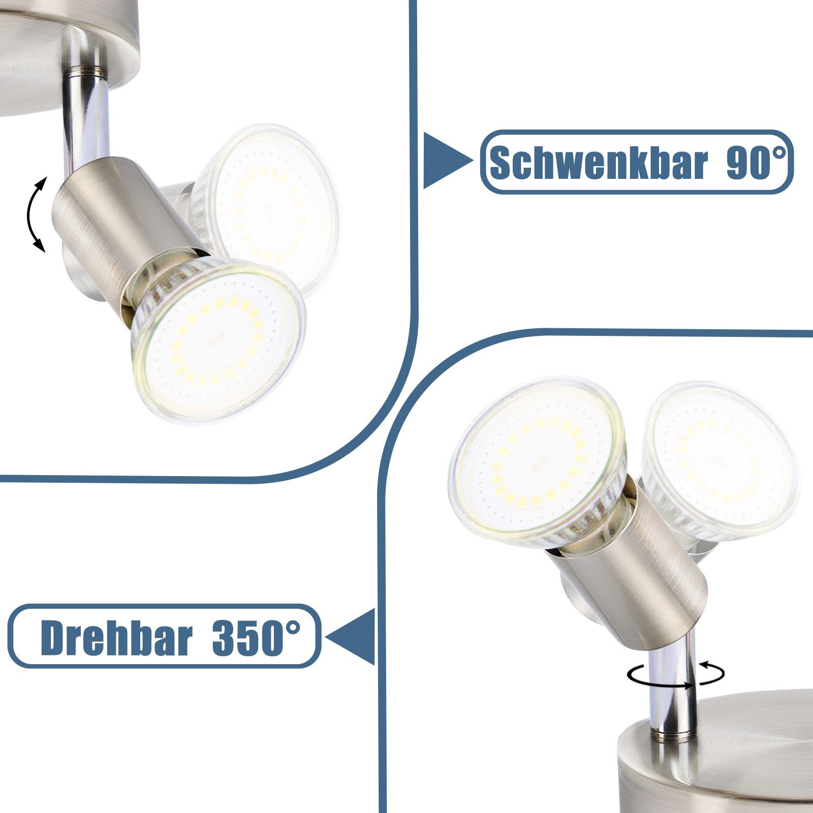 Nettlife Deckenstrahler 1/2/3/4/6 Flammig Schwarz GU10 günstig online kaufen