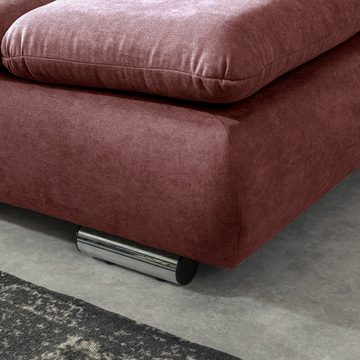 Max Winzer® Ecksofa Terrence Ecksofa links mit Sofa 2,5-Sitzer rechts Flachgewebe rot, 1 Stück, Made in Germany