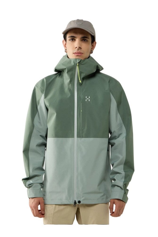 Haglöfs Allwetterjacke Front Proof II (wasserdicht, winddicht, 3-Lagen) grün/taugrün Herren