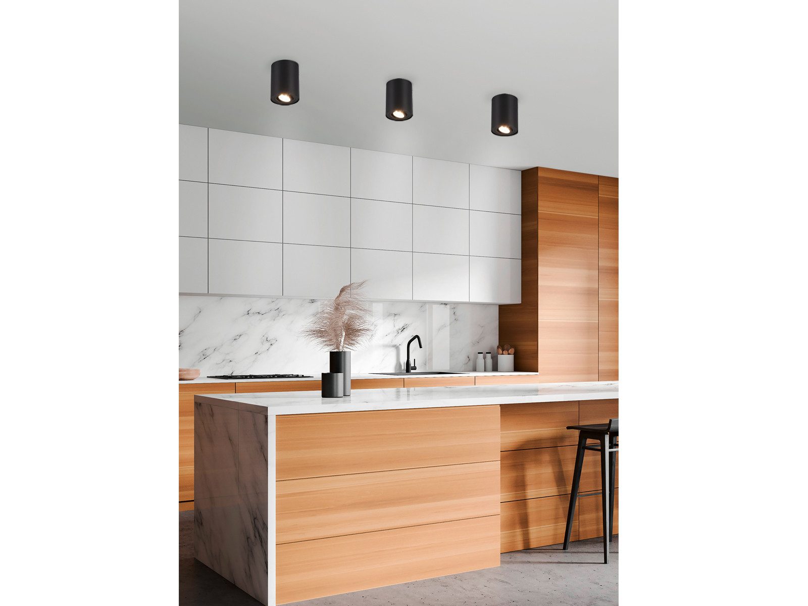 TRIO Leuchten LED Deckenstrahler, Dimmfunktion, LED wechselbar, Warmweiß, kleiner Aufbau-Spot Aufputz Strahler innen, Lichtspot Schwarz Ø 9,6cm