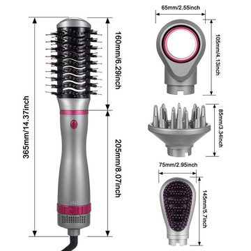 Tidyard Haarglättbürste 4-in-1 Heißluftkamm, Heimgebrauch, glattes Haar, lockiges Haar, Föhnkamm