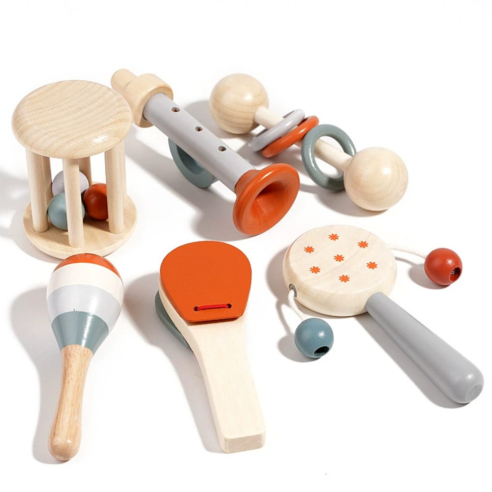 Zaewry Spielzeug-Musikinstrument Instruments Percussion Holzspielzeug, Kinderspielzeug Geschenke, (6 tlg), Holzspielzeug für Babys ab 3 Jahr,kinder Musikspielzeug lernspielzeug