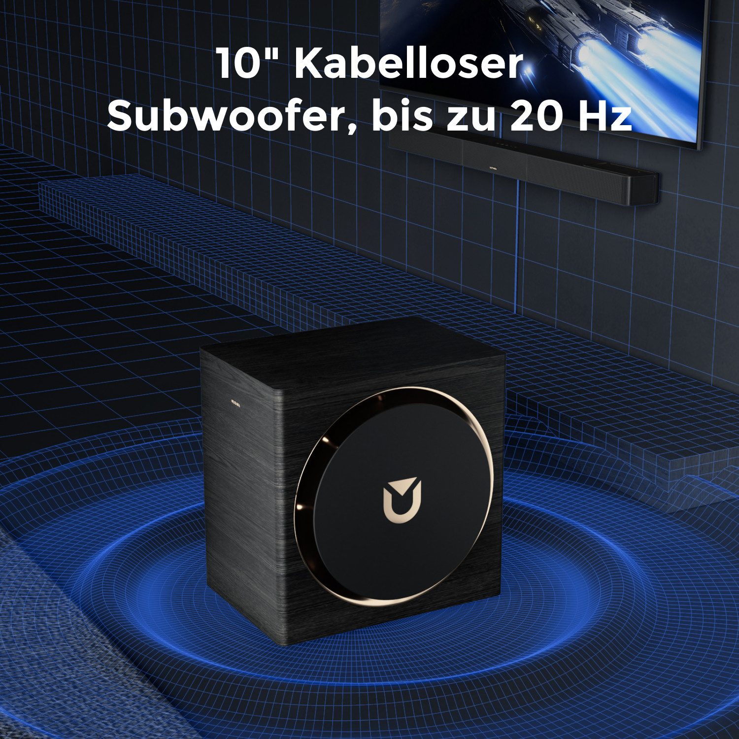 Ultimea Skywave Series 7.1.4 Soundbar 7.1.4-Kanal Dolby Atmos (980 W, 360° SurroundX Audio, Verlustfreie Audioübertragung, Dolby Atmos)