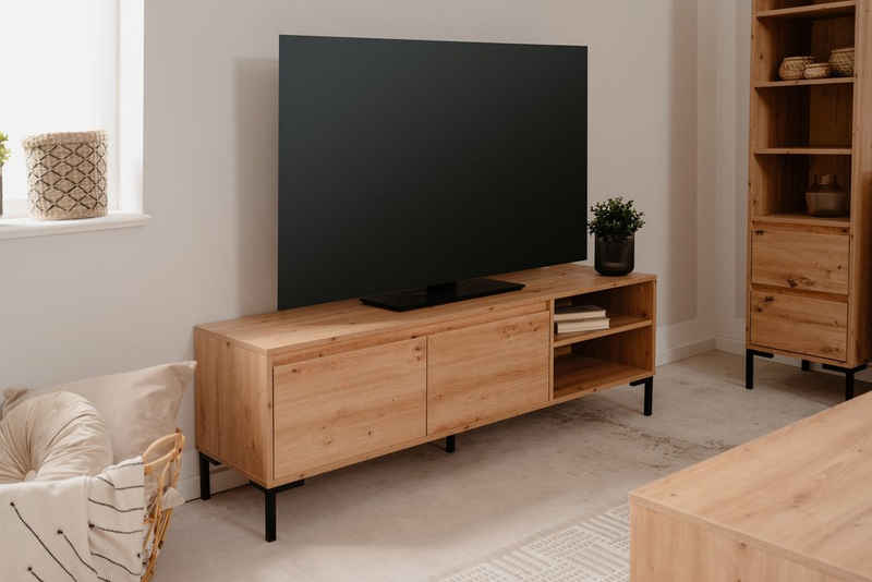 möbelando TV-Board Korsika (BxHxT: 150x49x40 cm), in Dekor Artisan Oak