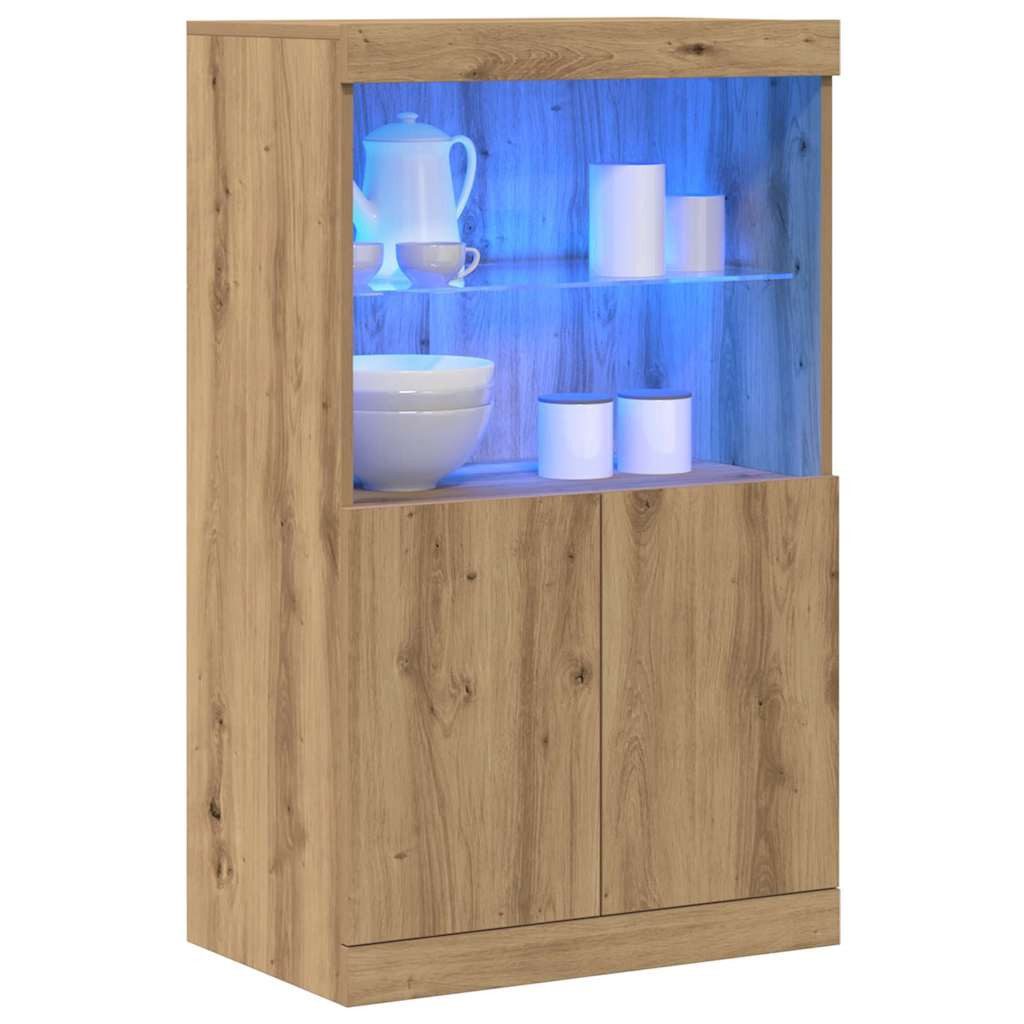 vidaXL Sideboard LED-Sideboard Braun 60 x 37 x 100 cm Holzwerkstoff (1 St) günstig online kaufen