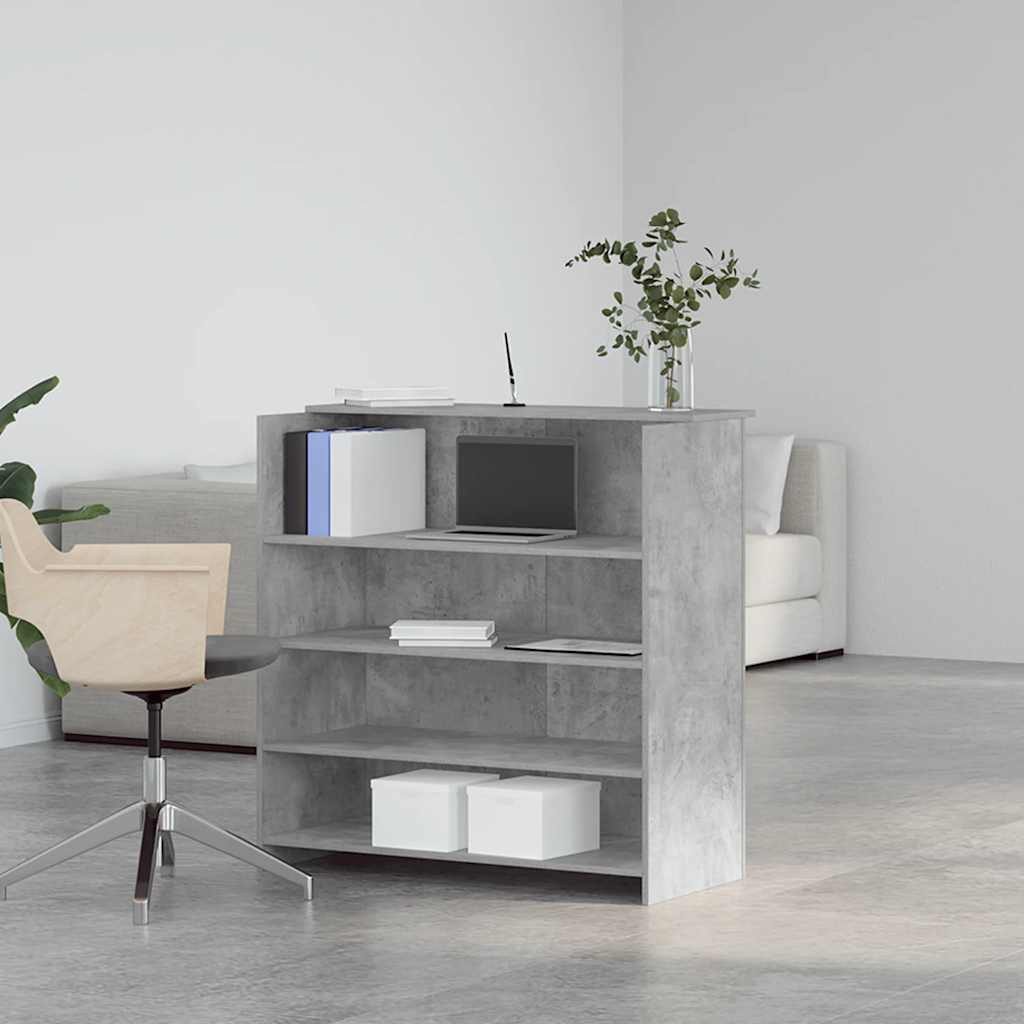 vidaXL Schreibtisch Empfangstheke Betongrau 100x50x103,5 cm Holzwerkstoff