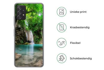 MuchoWow Handyhülle Dschungel - Wasserfall - Pflanzen - Wasser - Natur, Handyhülle Telefonhülle Samsung Galaxy A33