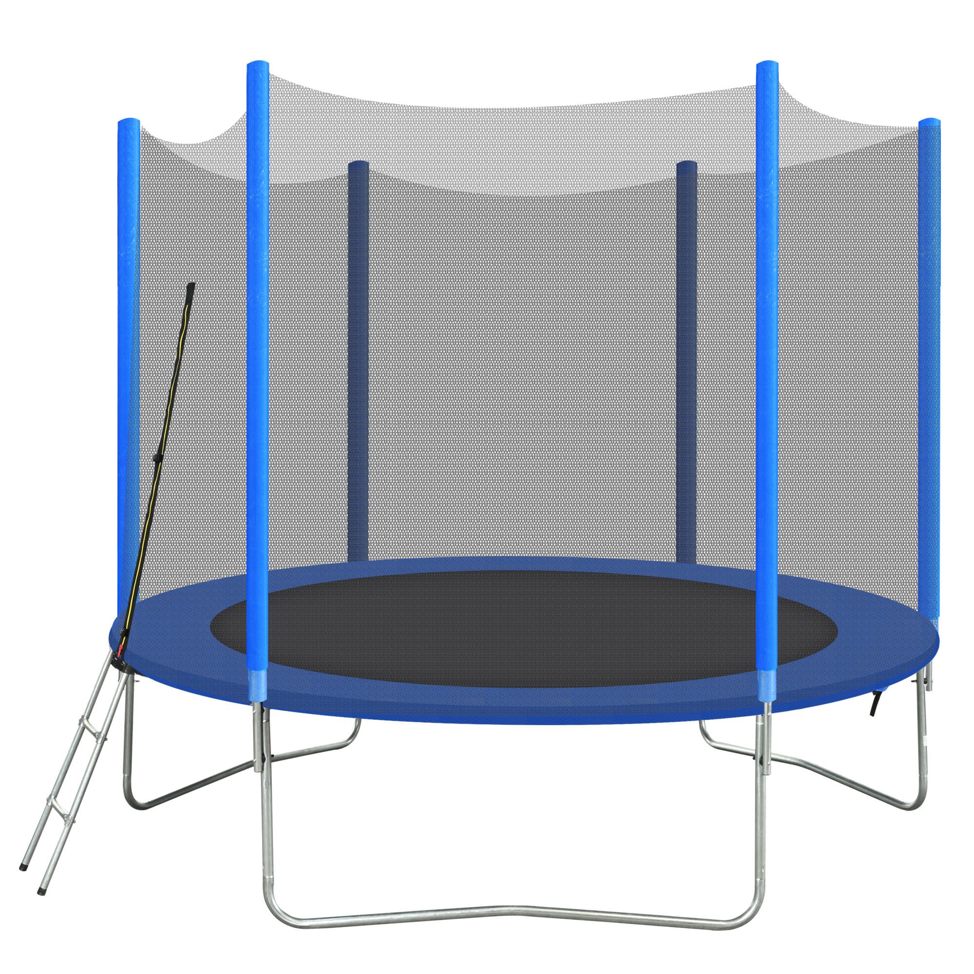 DOPWii Kindertrampolin Trampolin-Set,10ft verzinktem Stahl Runde Gartentrampolin,mit Treppe, (1), KinderTrampolin für Geburtstag und Weihnachten, blau