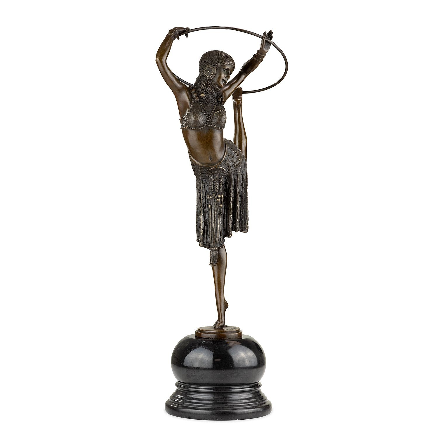 Hula Vitrine Hoop Skulptur Figuren Bronzefigur Tänzerin, Schreibtisch Bronzefigur Moritz Dekofigur für Regal Deko
