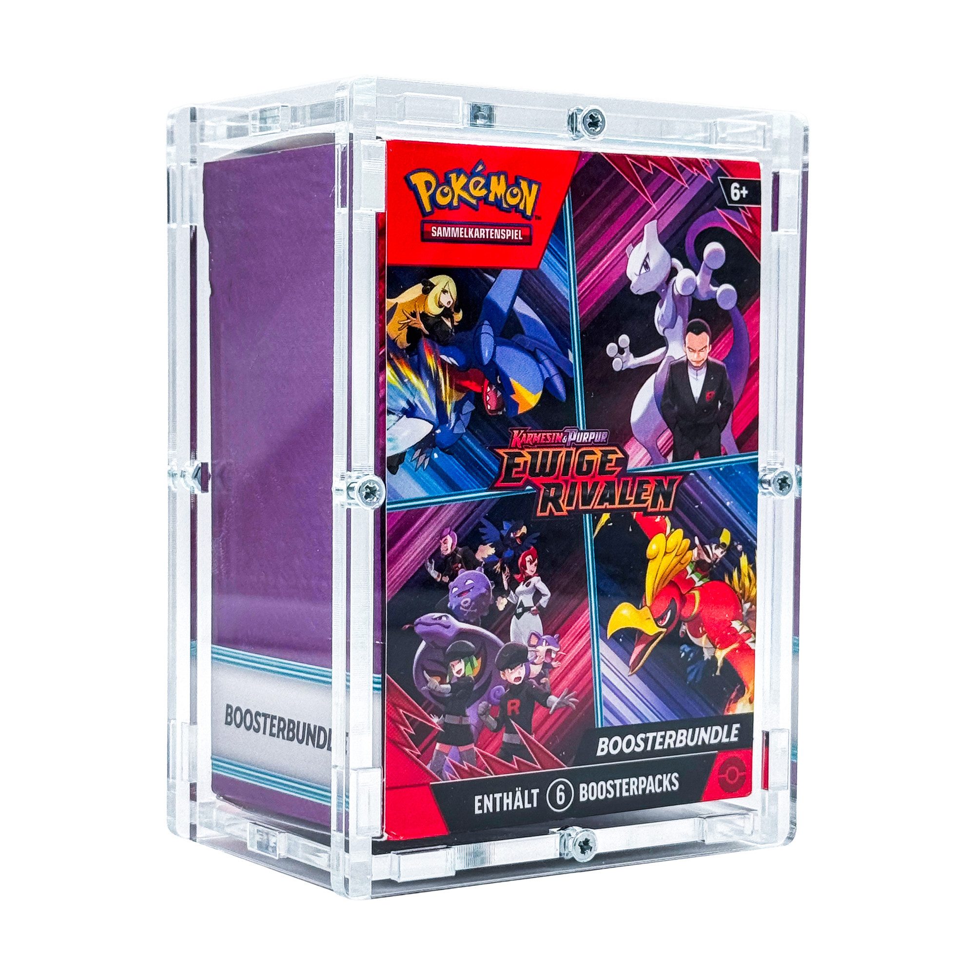 DragonCollect Sammelkarte Acryl Case für Pokemon Booster Bundle Box Schutz zB. Schwarze Blitze, Made in Germany