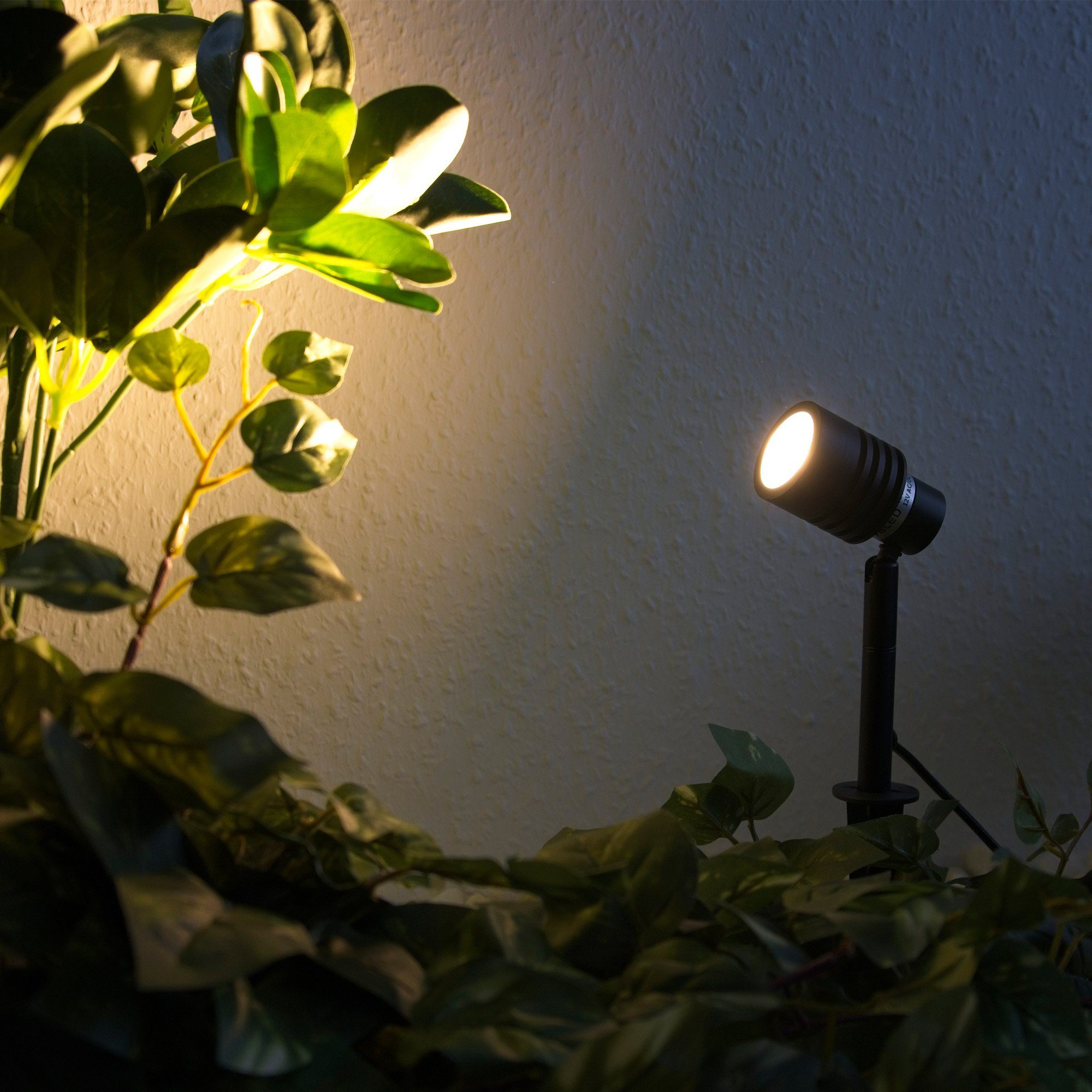 VBLED LED Gartenstrahler 12V AC/DC mit wechselbaren Leuchtmittel 12V AC/DC (Magnetkopf), LED wechselbar, Tageslichtweiß