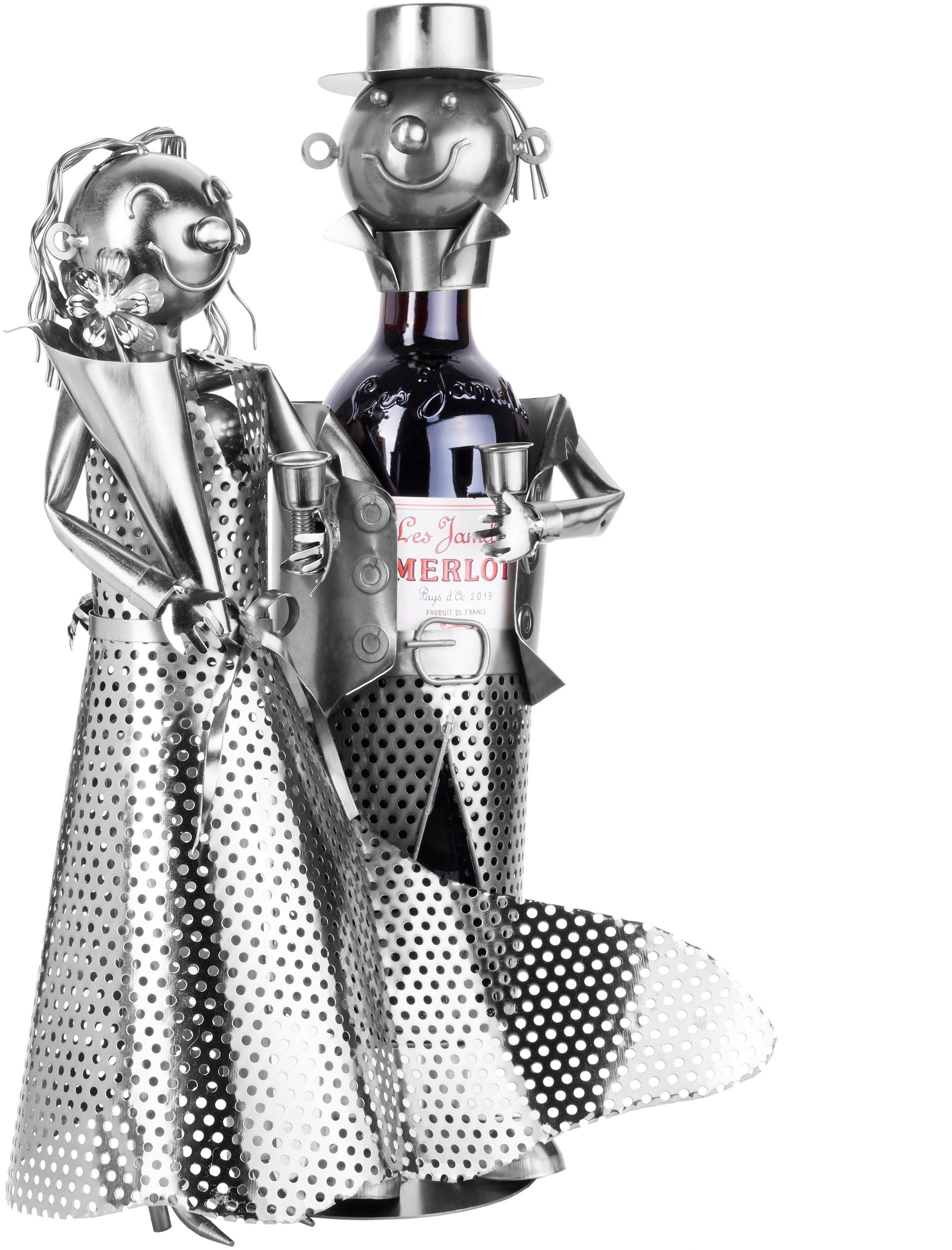 BRUBAKER Weinflaschenhalter Hochzeitspaar Flaschenhalter, (inklusive Grußka günstig online kaufen