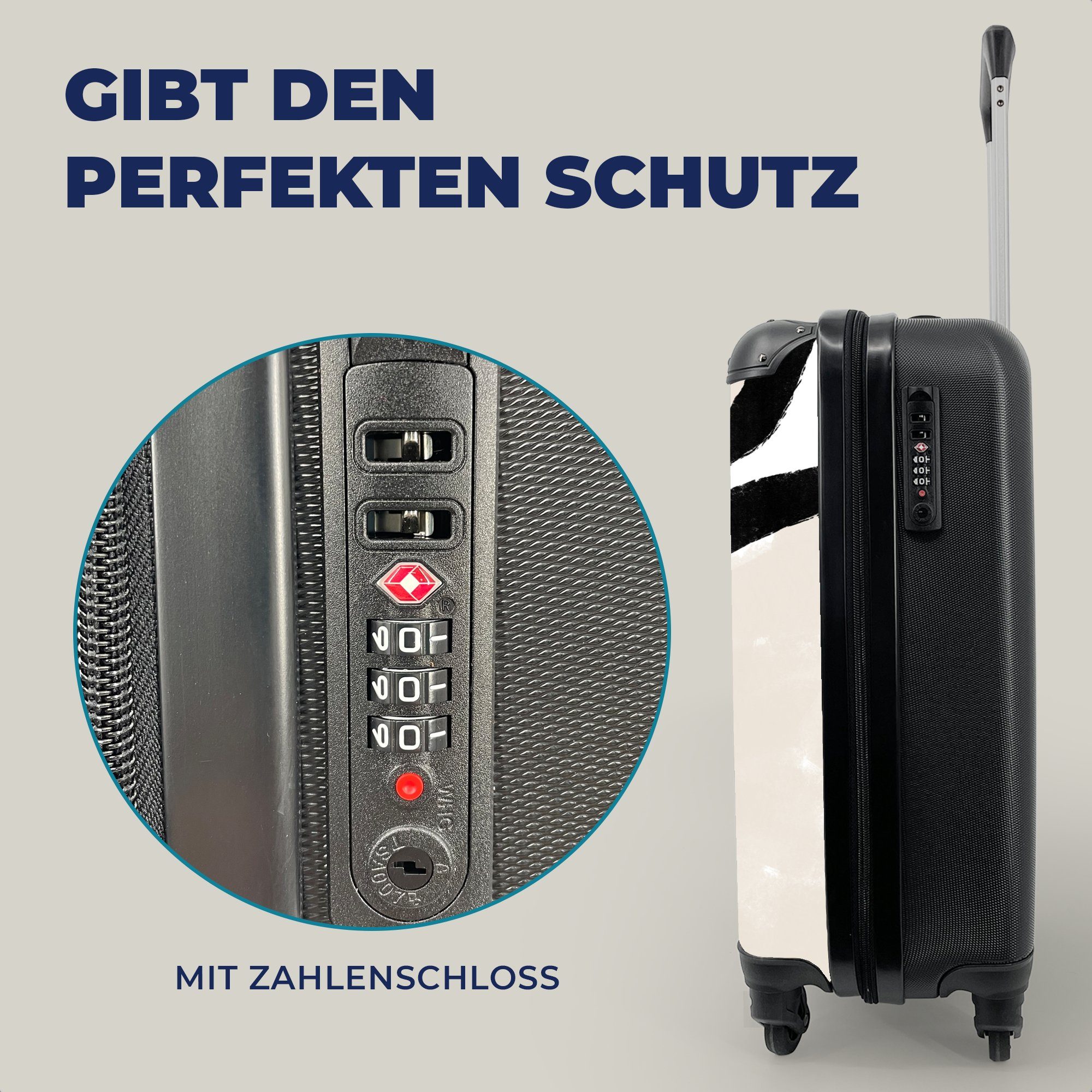 - - MuchoWow Reisetasche Trolley, Design rollen, Pastell, Rollen, Ferien, mit Linie für - 4 Handgepäckkoffer Handgepäck Abstrakt Reisekoffer