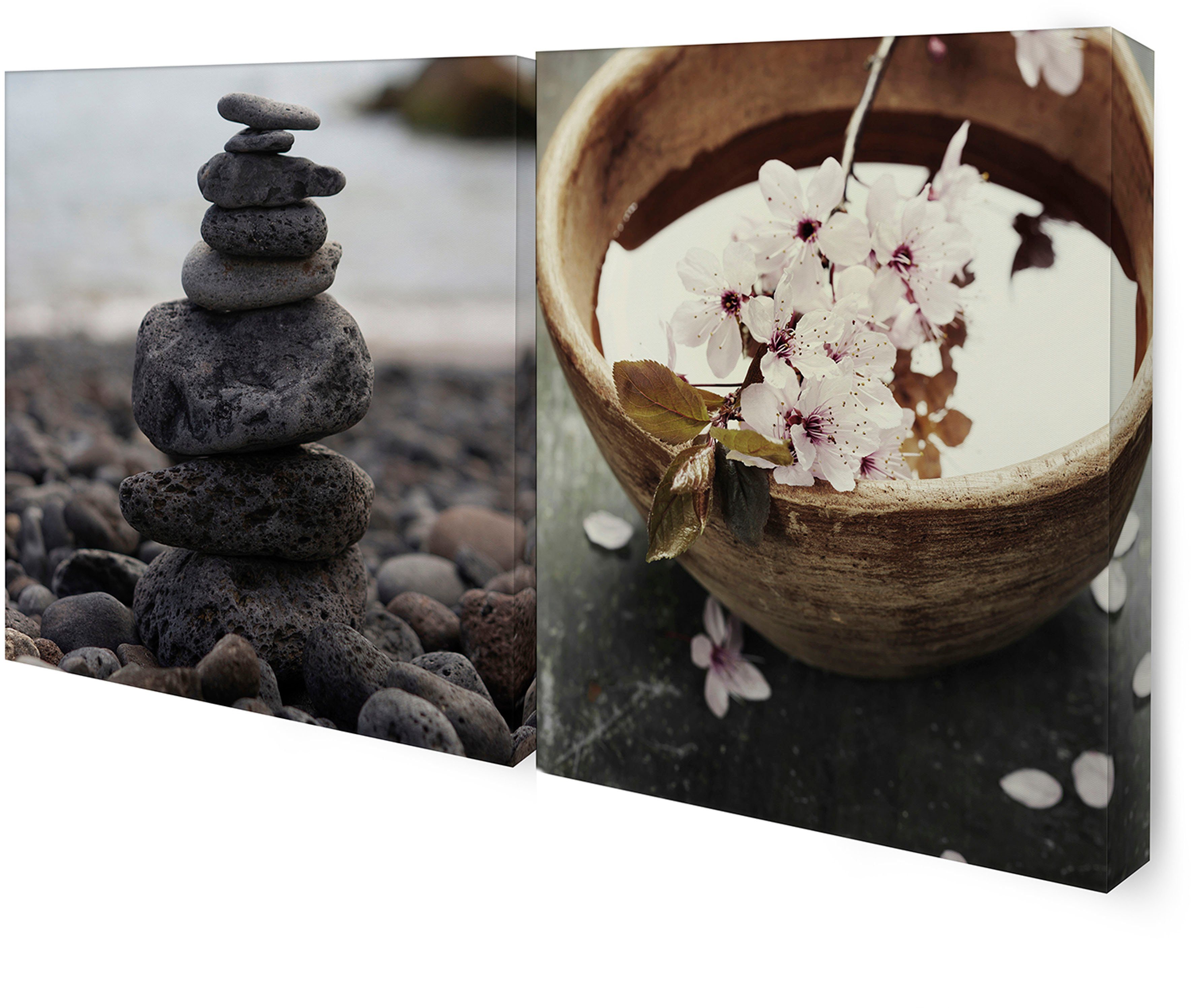 Art for the home Mehrteilige Bilder Art for the Home Zen Wanddeko Set of 5,  (Set, 5 St)