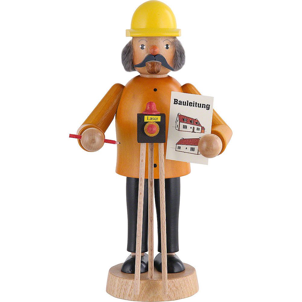 Räuchermännchen Bauleiter (17cm) Räuchermann von Dregeno Seiffen