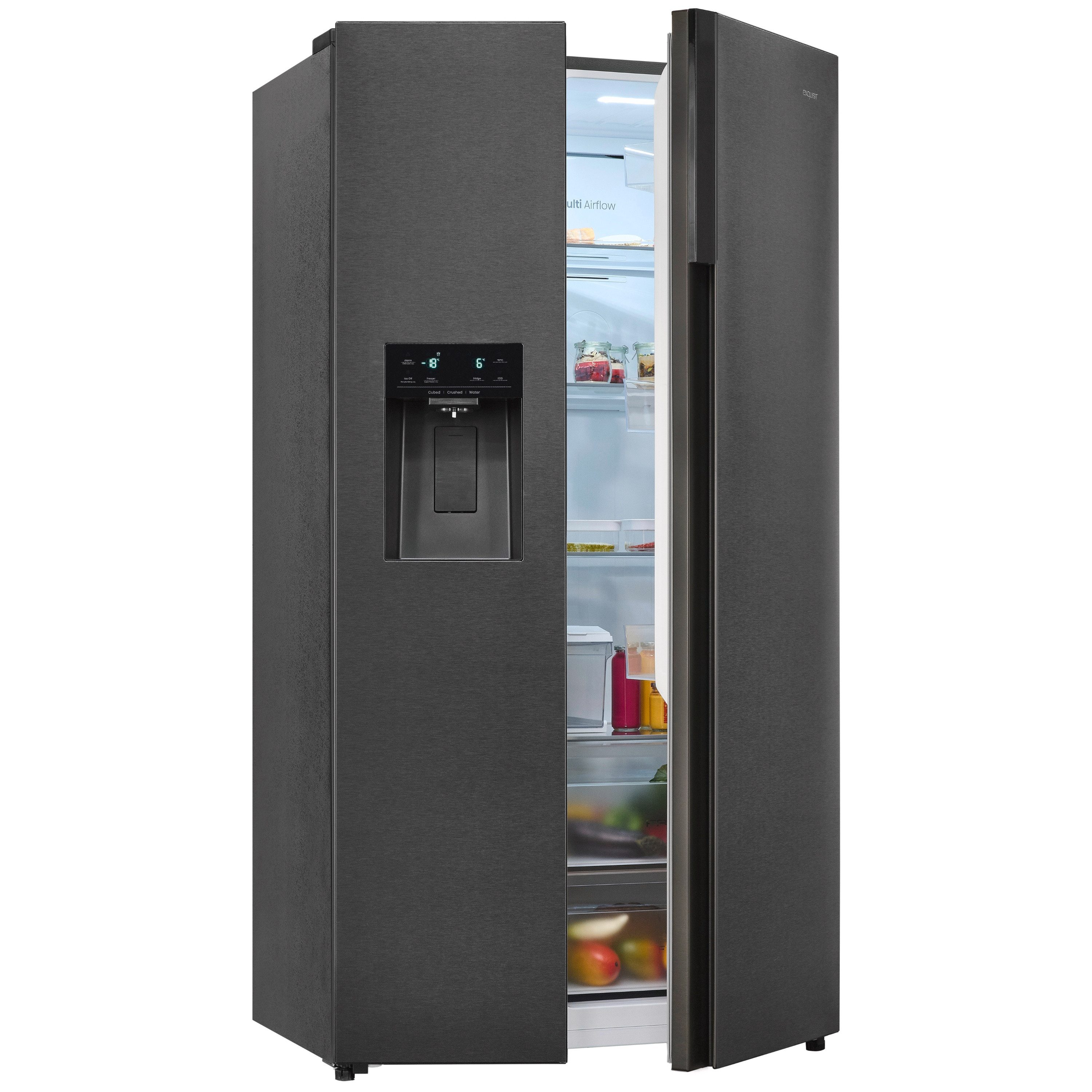 exquisit Side-by-Side SBS5530-CT-010C, 178,8 cm hoch, 91,1 cm breit, 528 l Nutzinhalt gesamt, 4 Sternefach, Energieklasse C, 37 dB