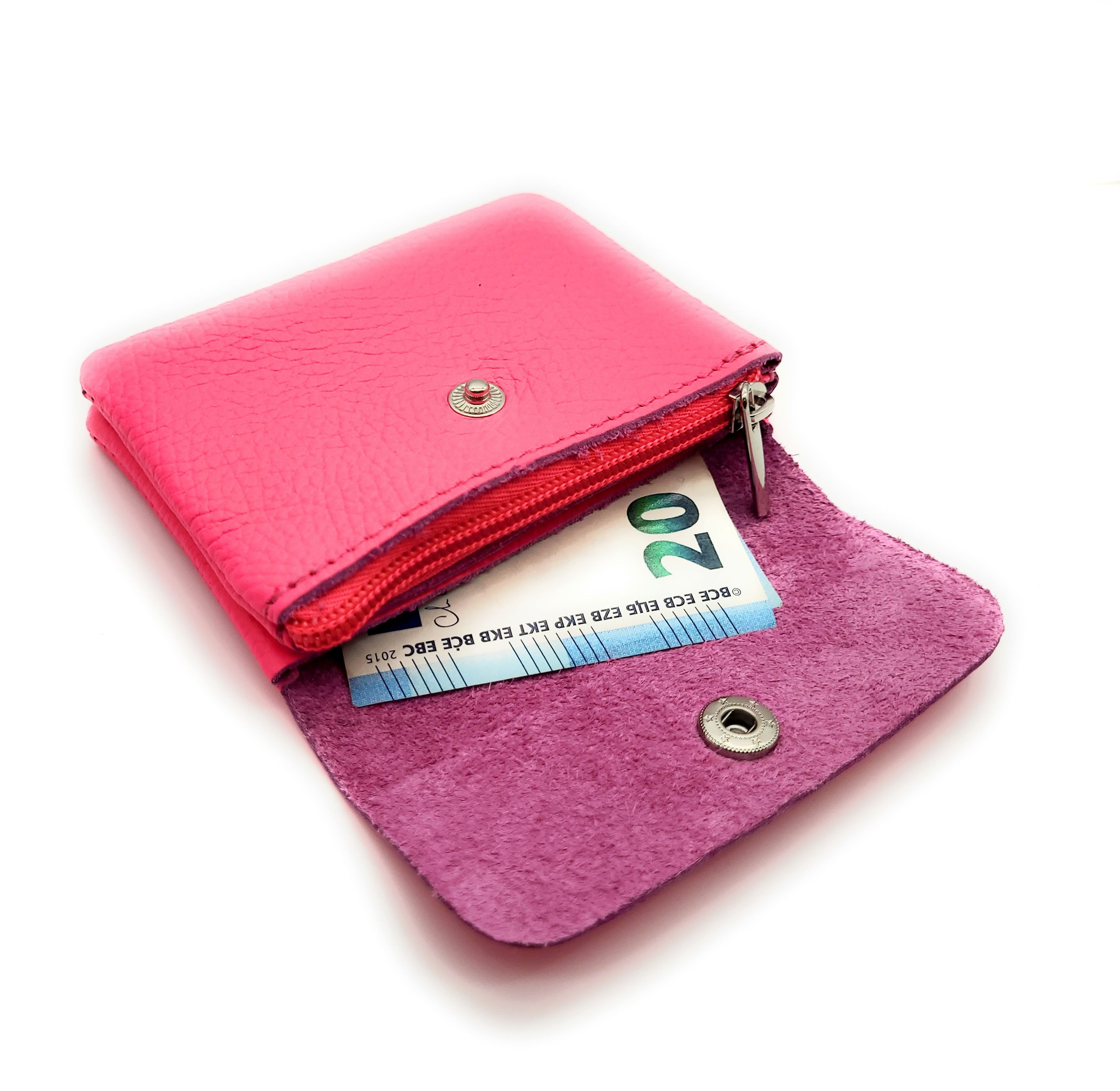 Lemasi Mini Geldbörse kleines echt Leder Portemonnaie, pures Leder, Made in Italy, Die minimalistische Börse, ideal für Urlaub und Alltag