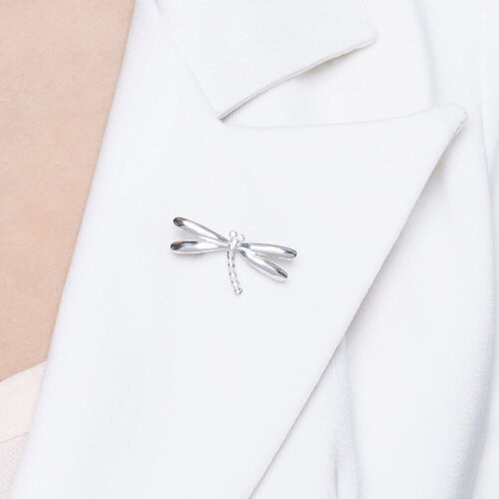 Secretforyou Brosche Brosche Anstecknadel Libelle 925 Silber Zirkon Echtschmuck, 925 Sterling Silber
