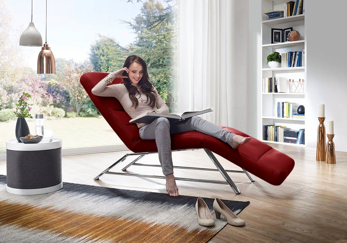 W.SCHILLIG Relaxliege daily dreams bequem und elegant, B/T 75/170cm, Funktionsliege wahlweise mit Motor, Gestell Chrom, Breite 75 cm