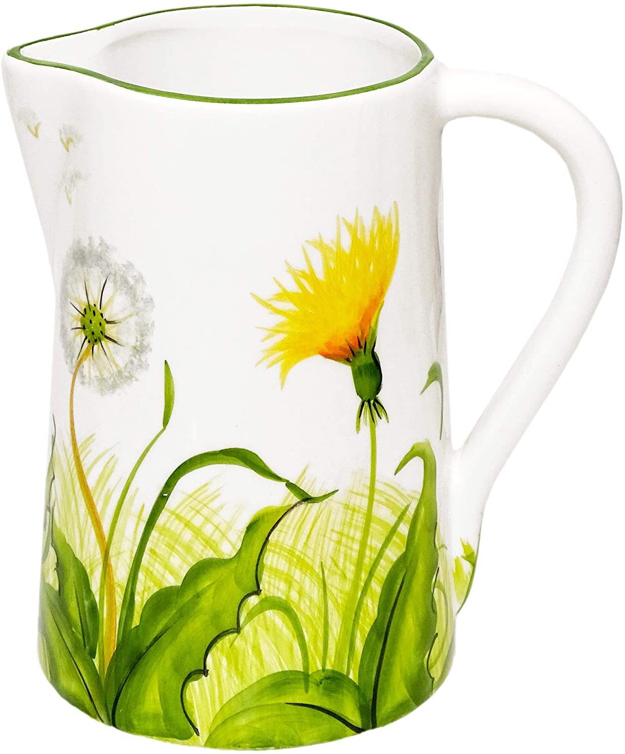 Lashuma Wasserkrug Pusteblume, (1-tlg., 19 cm (1,5 l), italienischer Krug Keramik handgemacht