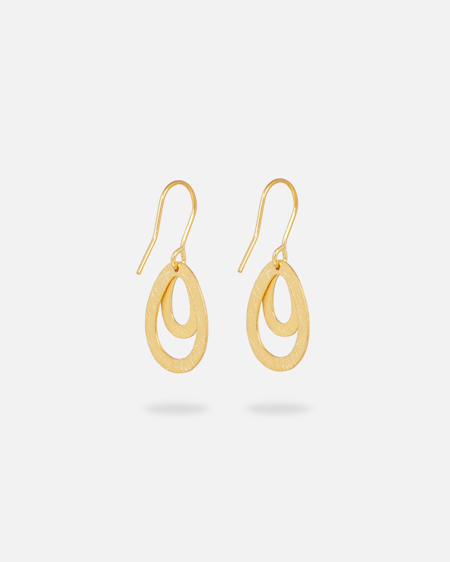 Paar Ohrringe vergoldet Drop 2,5 Mini cm, Silber Karat Pernille Damen Ohrhaken 925, Corydon Double 18