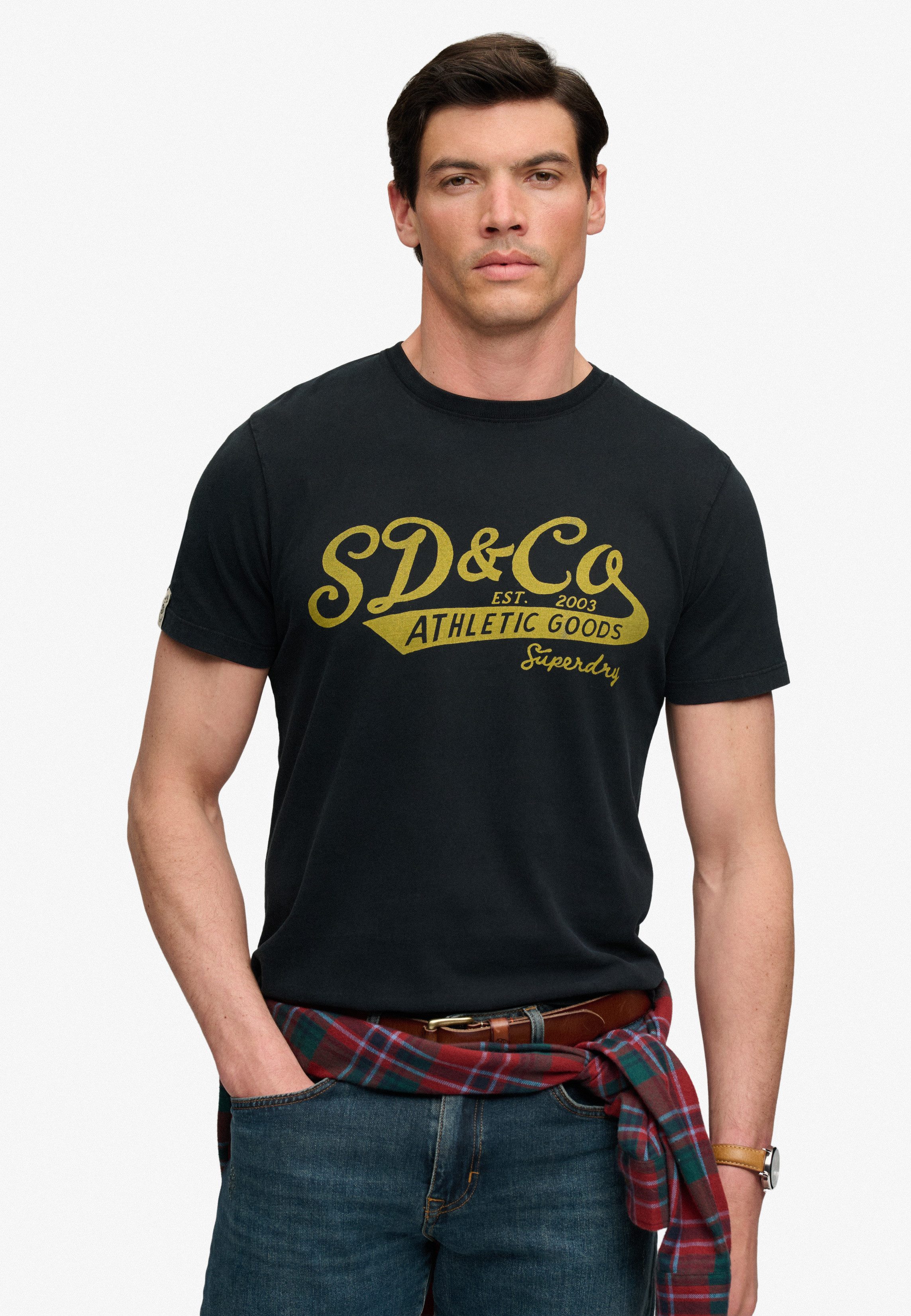 Superdry Herren Vintage Script T-shirt Black - Größe: L
