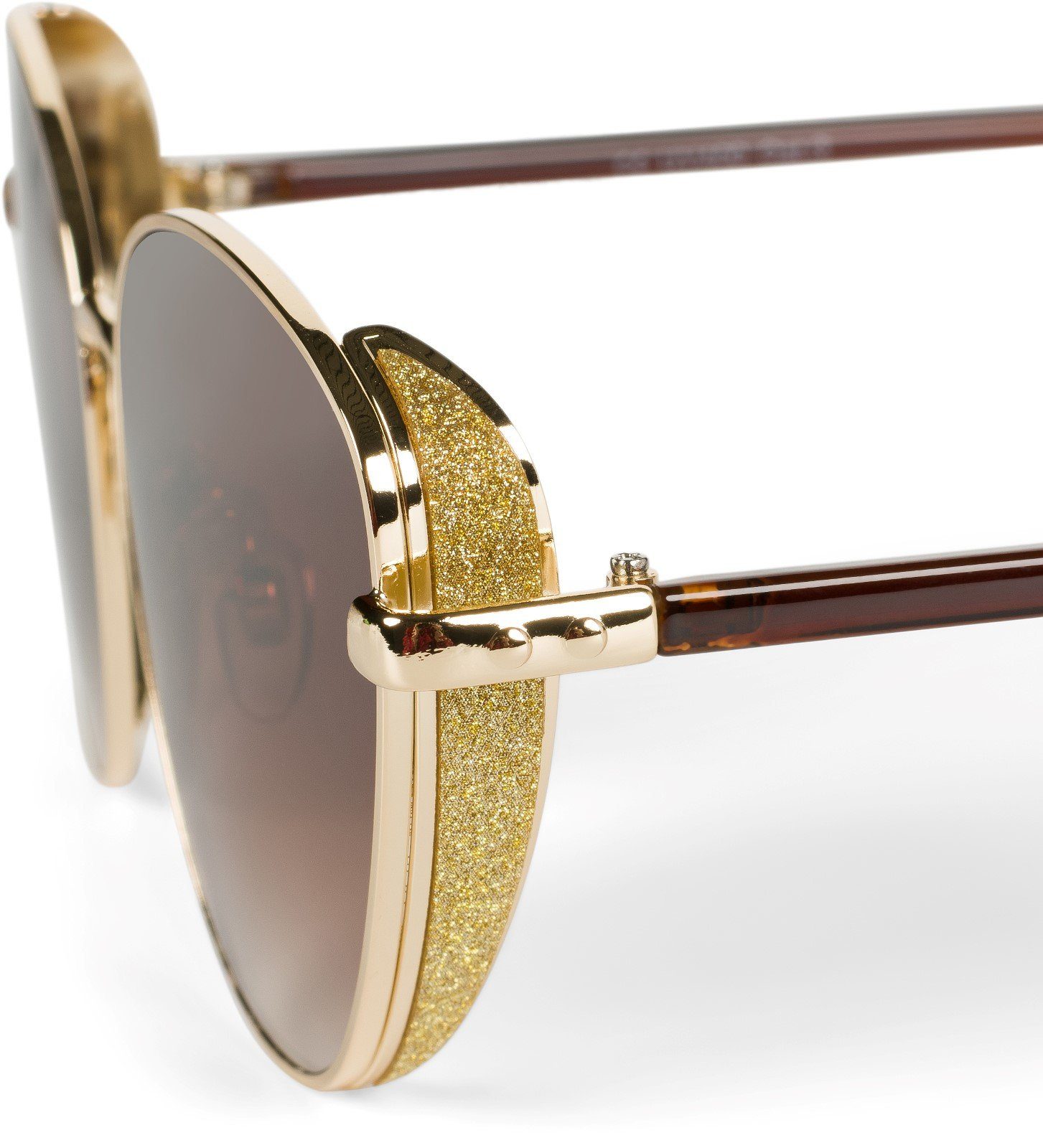 styleBREAKER / Glas Gestell (1-St) Braun Verlauf Gold Getönt Sonnenbrille