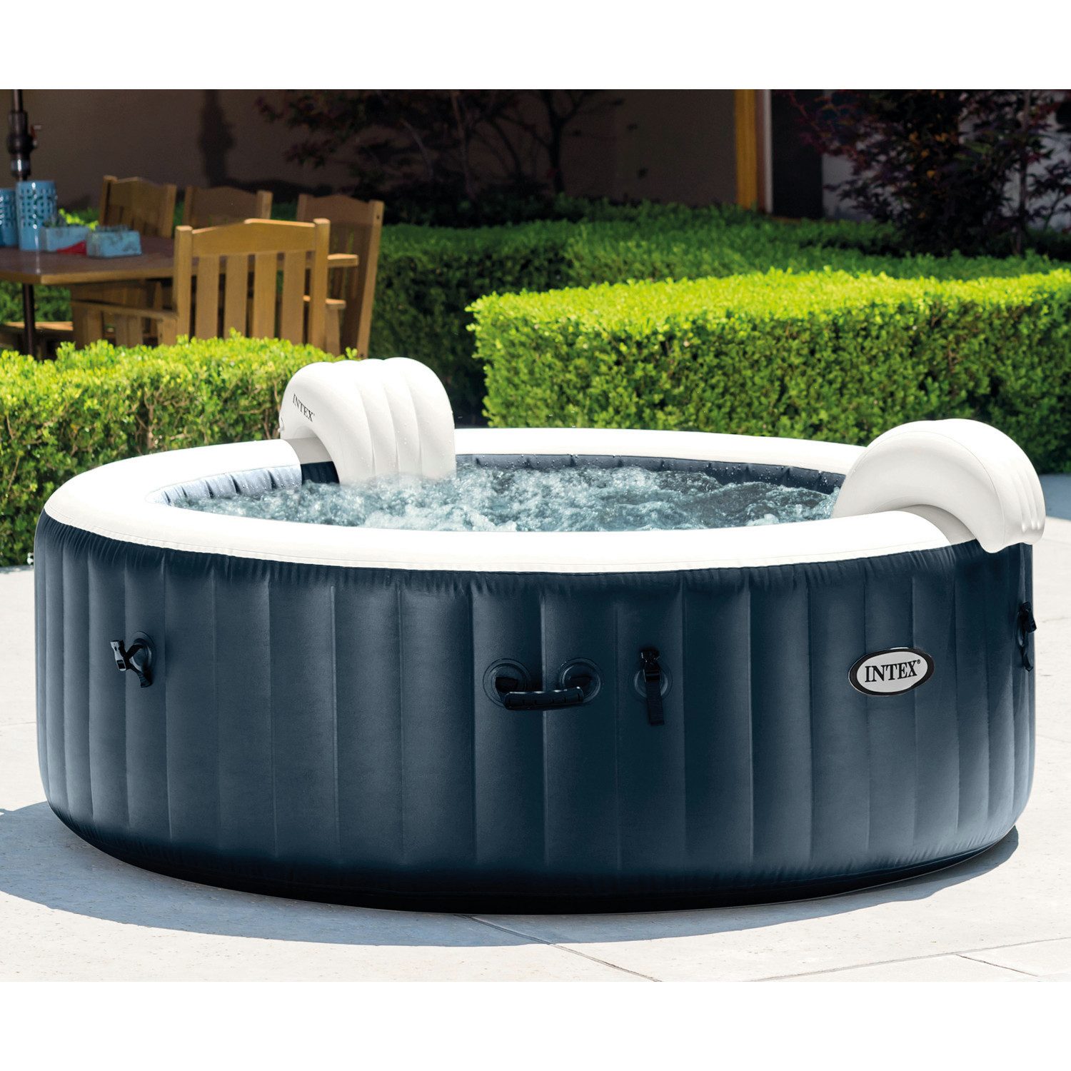 Intex Whirlpool Pure Spa Plus Bubble Massage (216 x 71 cm), aufblasbarer Whirlpool, (Set, 6-tlg., inkl. Zubehör), Innendurchmesser: 165 cm
