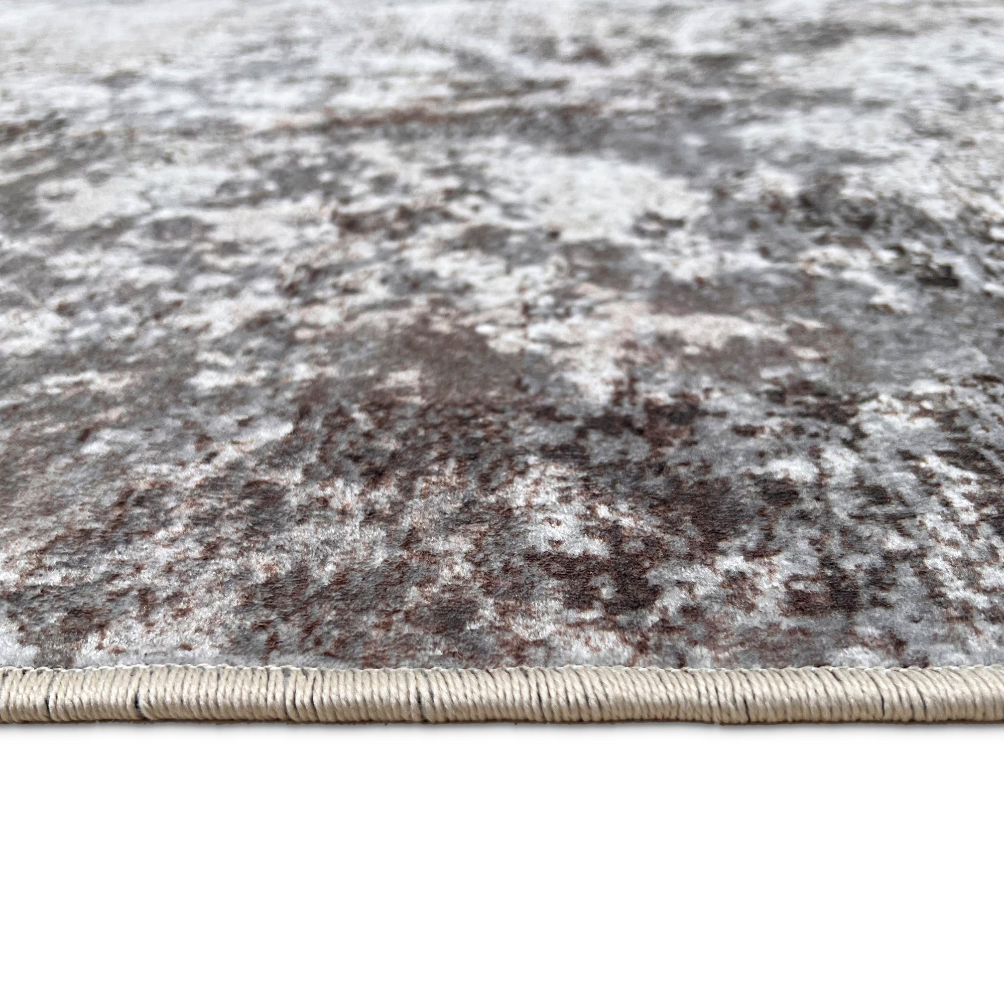 mm, Waschmaschine geeignet Antirutschmaterial Teppich, der Höhe: Brown rechteckig, 3 Waschbare Limyra, auf Rückseite, Mozato, Teppich