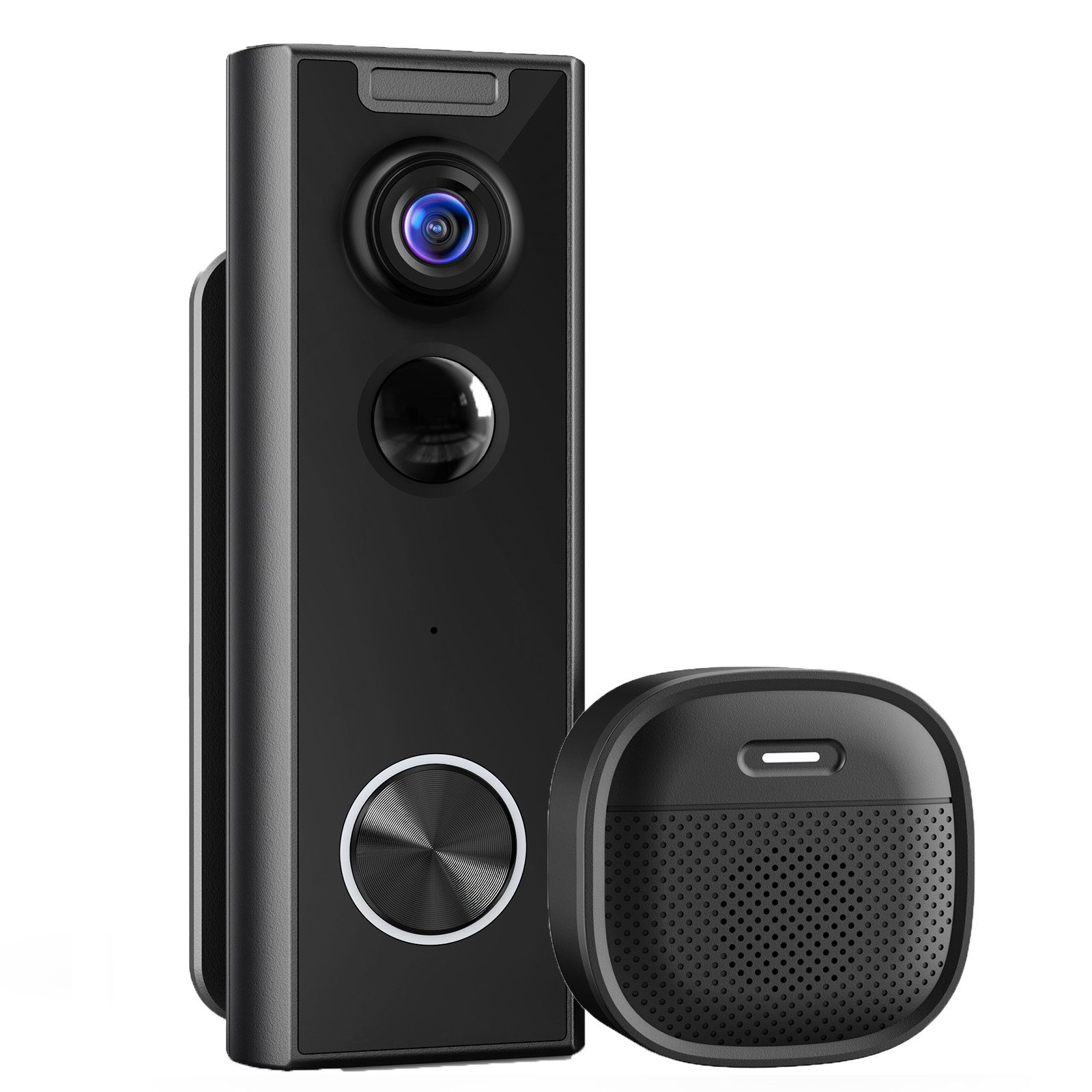 Topcony Smart Home Türklingel 1080P HD Videodoorbell Kamera, WLAN-Video-Türklingel(2.4G) (Außenbereich, außen, Aussen, 5200 mAh Akku, IP-65 wetterfest, 180° Sichtfeld, 3MP HD, Zwei-Wege-Audio, 1-tlg., Komplett-Set Sprechanlage mit Kamera und Gong, Set Smart Türklingel, Wohnungseingang, Gartentor, Haustür, Außenbereiche)