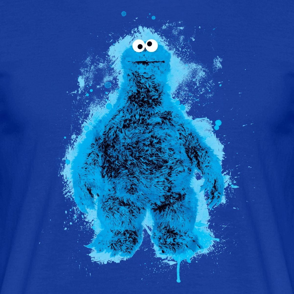 Spreadshirt T-Shirt Sesamstraße Krümelmonster Farbspritzer Männer T-Shirt (1-tlg)