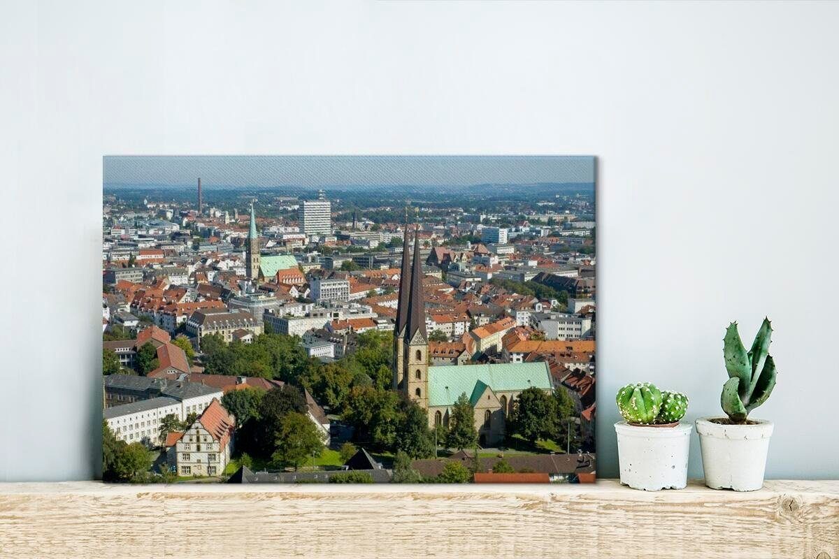 Sparrenburg (1 Blick in St), Leinwandbild der Wanddeko, auf cm von Deutschland, Bielefeld 30x20 Aufhängefertig, Leinwandbilder, OneMillionCanvasses® Wandbild