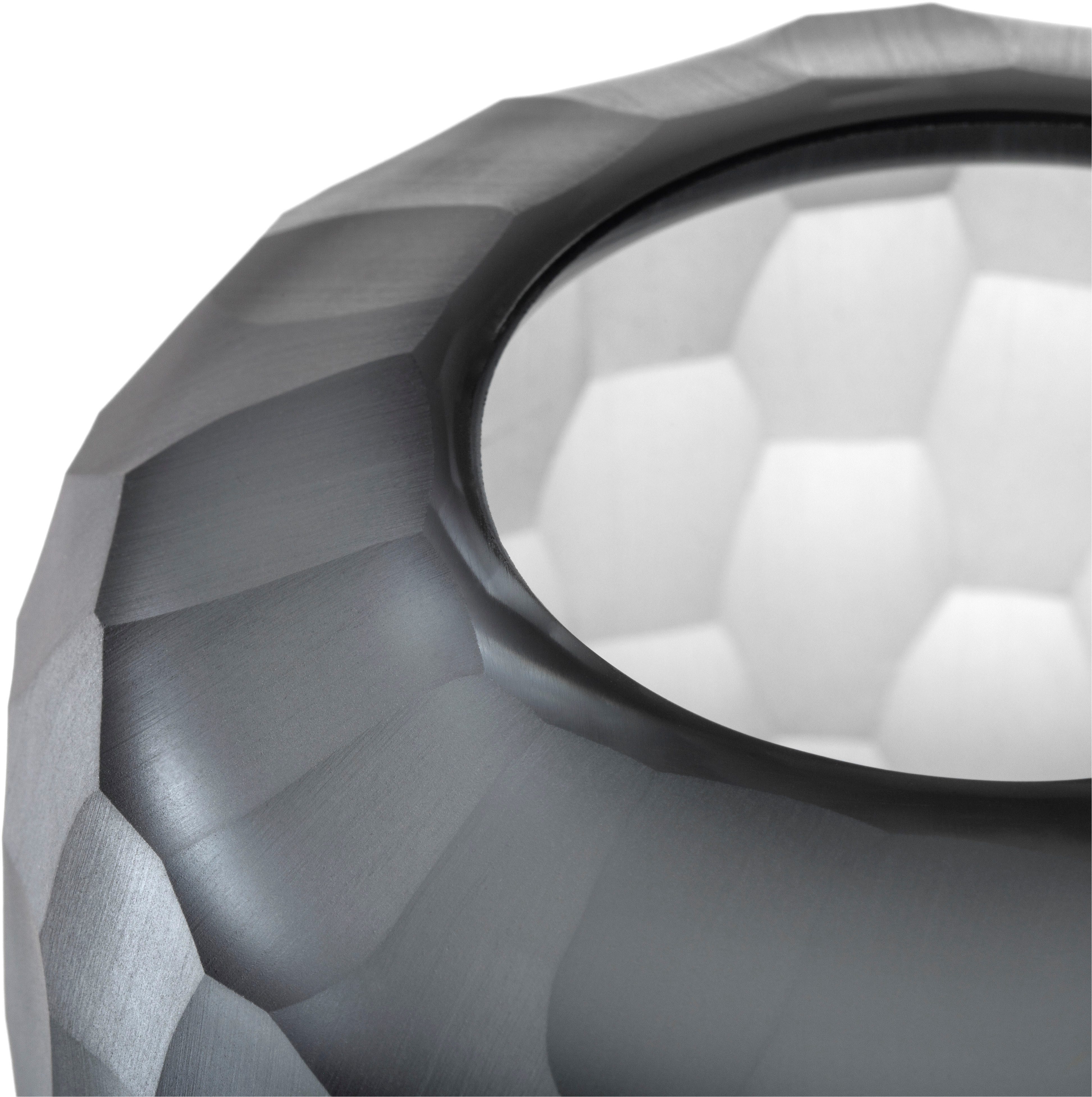 LEONARDO Tischvase Dekovase BELLAGIO (1 St), aus Glas, anthrazitfarben, handgefertigt