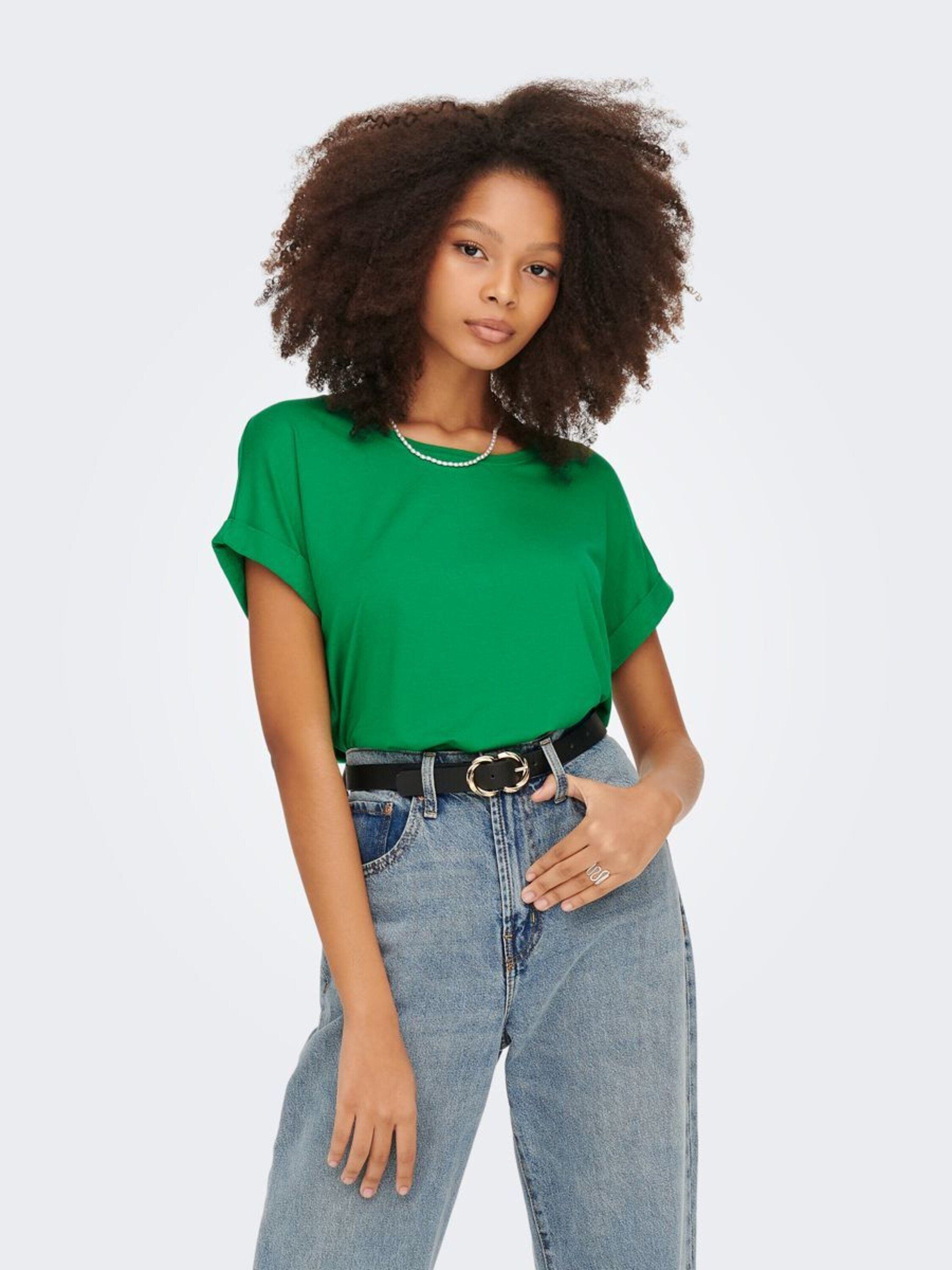 ONLY T-Shirt "ONLMOSTER S/S O-NECK TOP NOOS JRS", mit Aufschlag am Arm günstig online kaufen