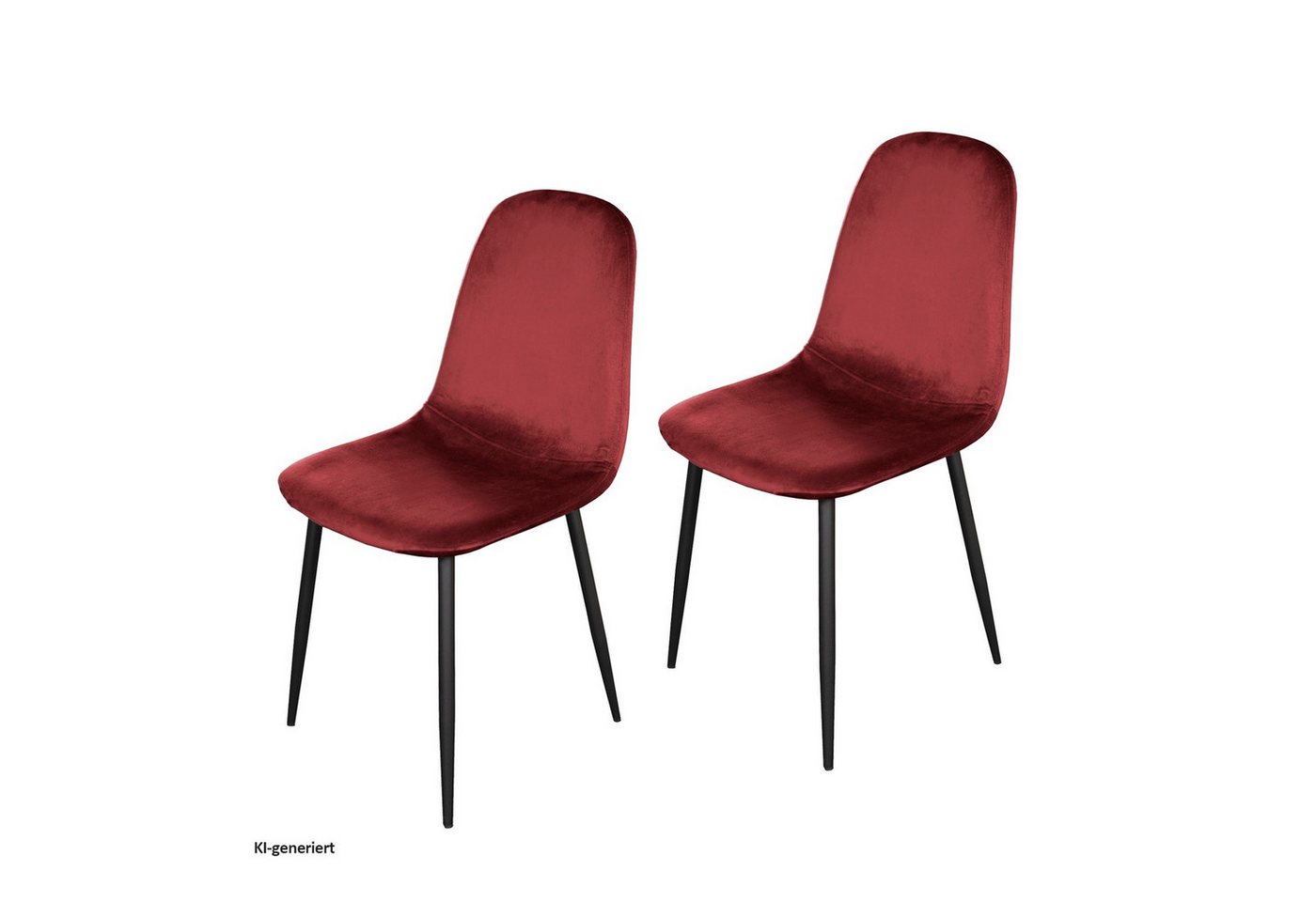 HTI-Living Esszimmerstuhl Stuhl Savannah Velvet Rot (Set, 2 St), Esszimmerstuhl Samt