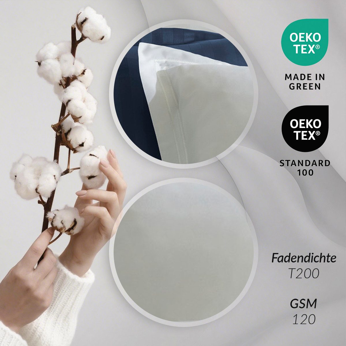 Pure cottom Bettwäsche Baumwoll-Satin Bettwäsche weiß, günstig online kaufen