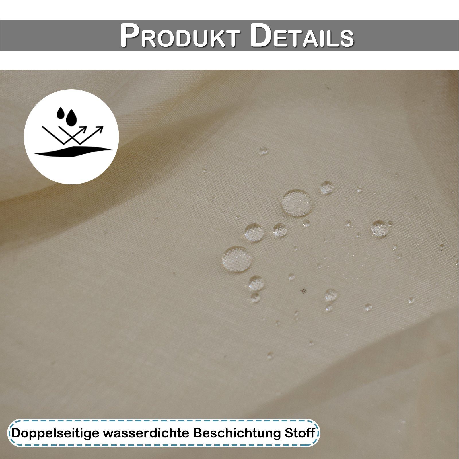 Sunicol Outdoorvorhang Outdoor Vorhang mit Ösen, Transparent, Sonnenschutz (1 St), Sichtschutz für Aussen Balkon Terrasse Rasen