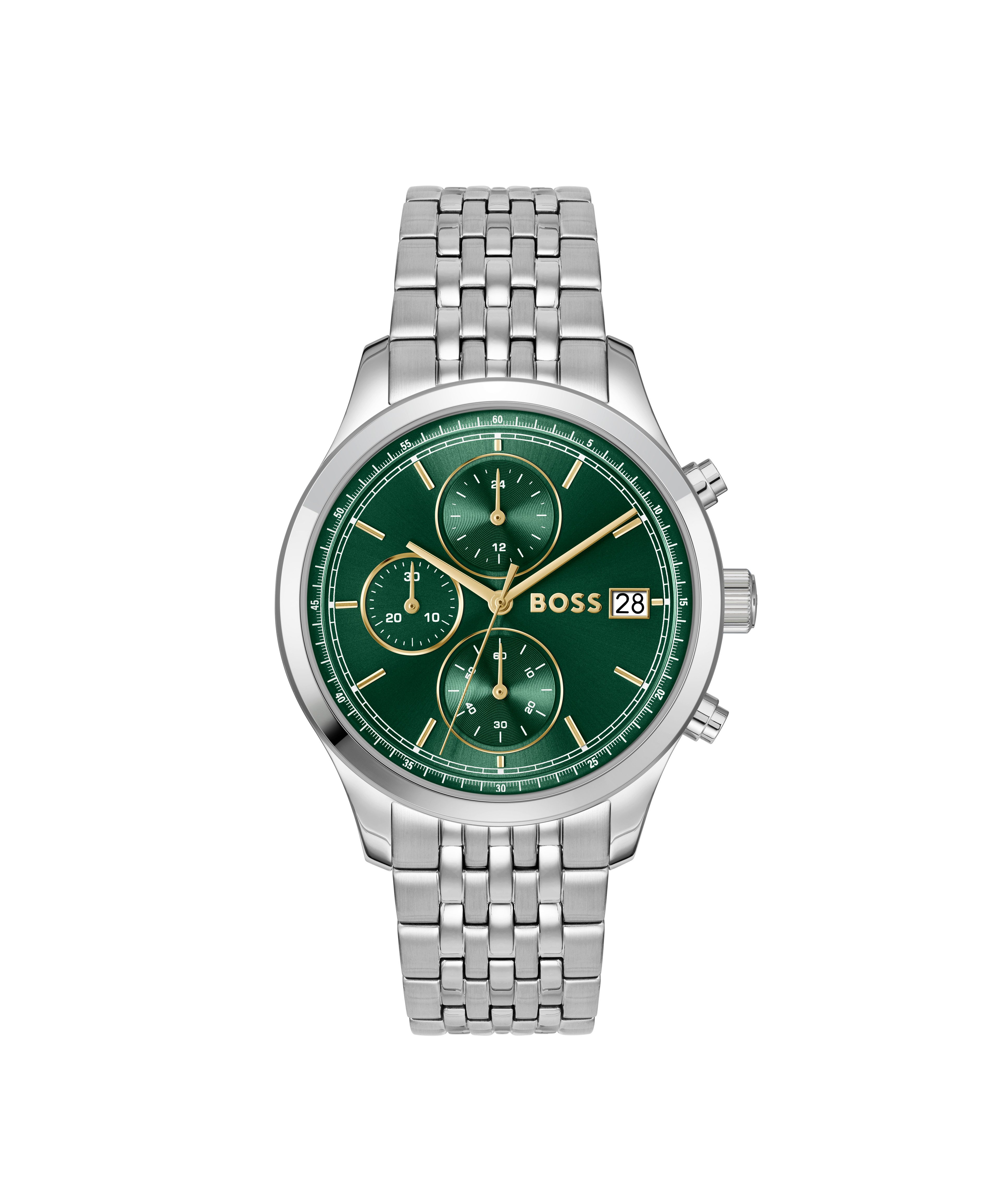 BOSS Chronograph STRATUS 1514330, Quarzuhr, Armbanduhr, Herrenuhr, Edelstahlarmband, analog, Tag