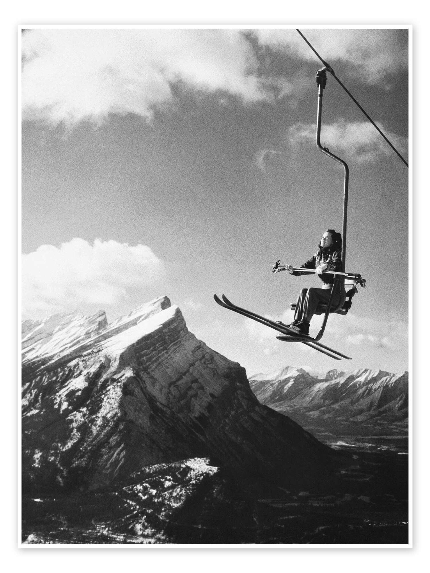 Posterlounge Wandbild Hoch hinaus mit Skiern in Kanada, Vintage Ski Collection, erhältlich als Poster, Leinwandbild, Wandsticker oder Acrylglasbild