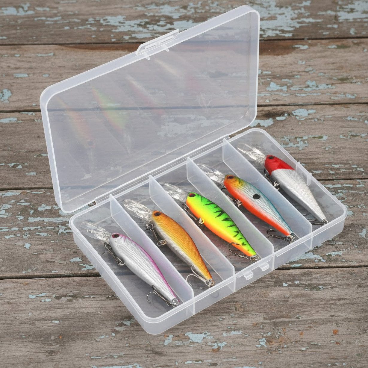 Kunstköder Wobbler Set 5 teilig inklusive Box, 10,5 cm, 9,5g für Hecht & Zander