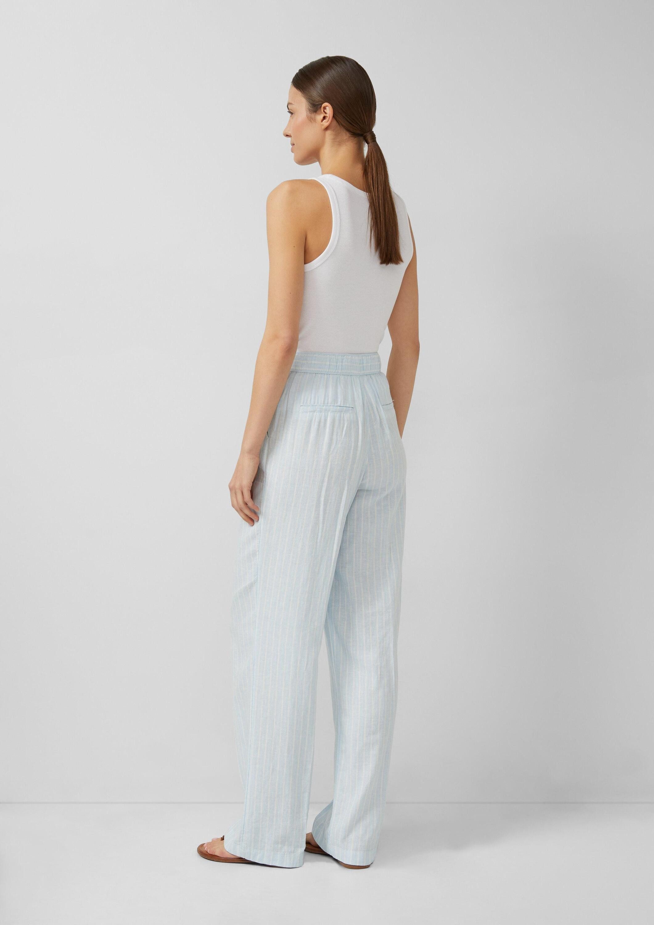 s.Oliver Chinos Hose Leinenmix-Hose mit elastischem Bund